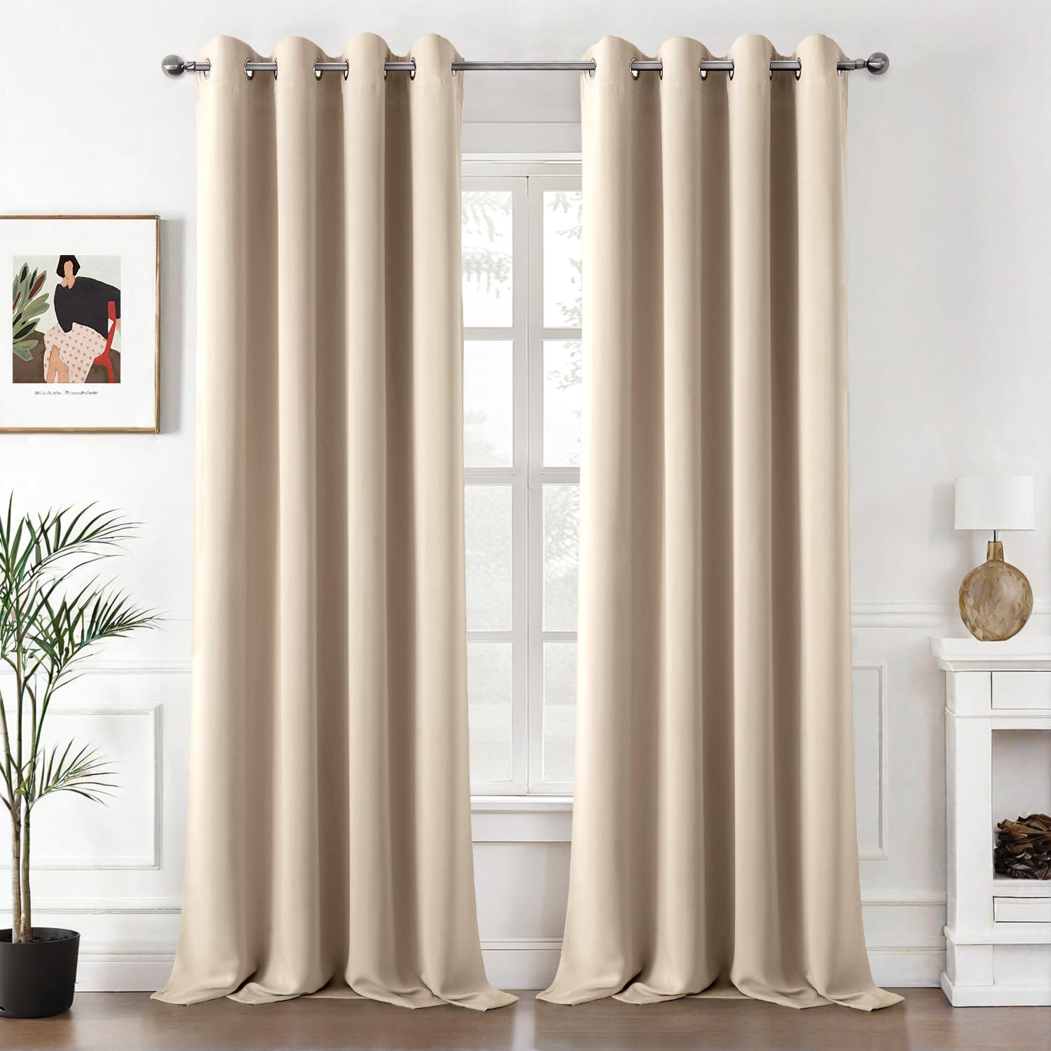 Miulee Tende Oscuranti Termiche 2x 140x300 CM, Beige