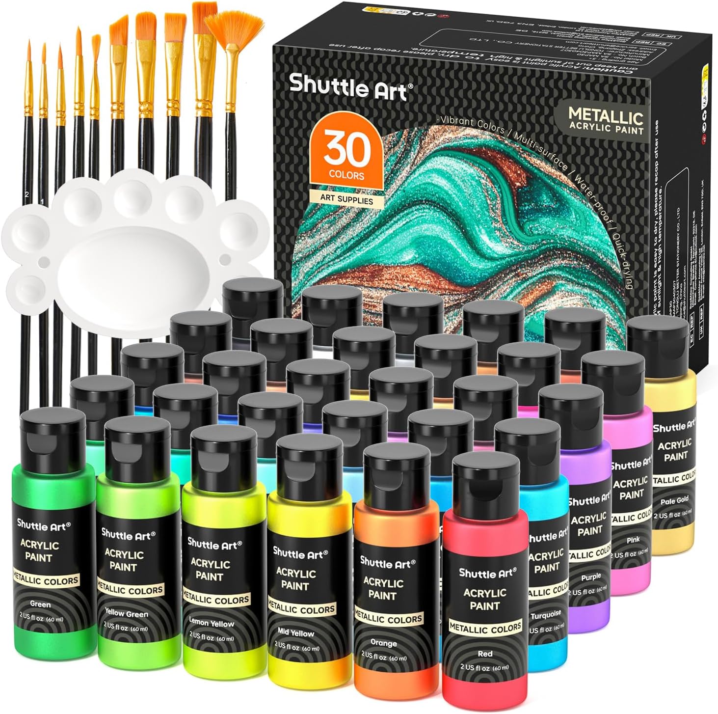 Shuttle Art 30 Colori Acrilici Metallizzati 60ml - immagine 1