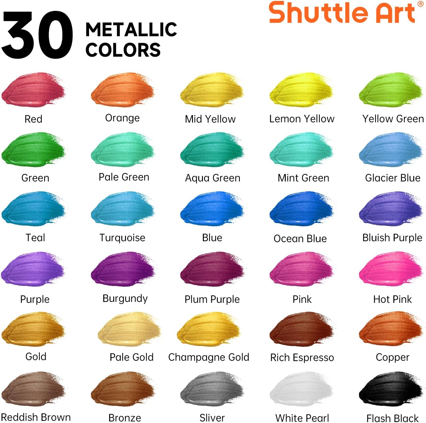 Shuttle Art 30 Colori Acrilici Metallizzati 60ml - immagine 3