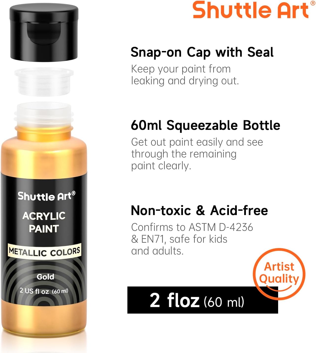 Shuttle Art 30 Colori Acrilici Metallizzati 60ml - immagine 4
