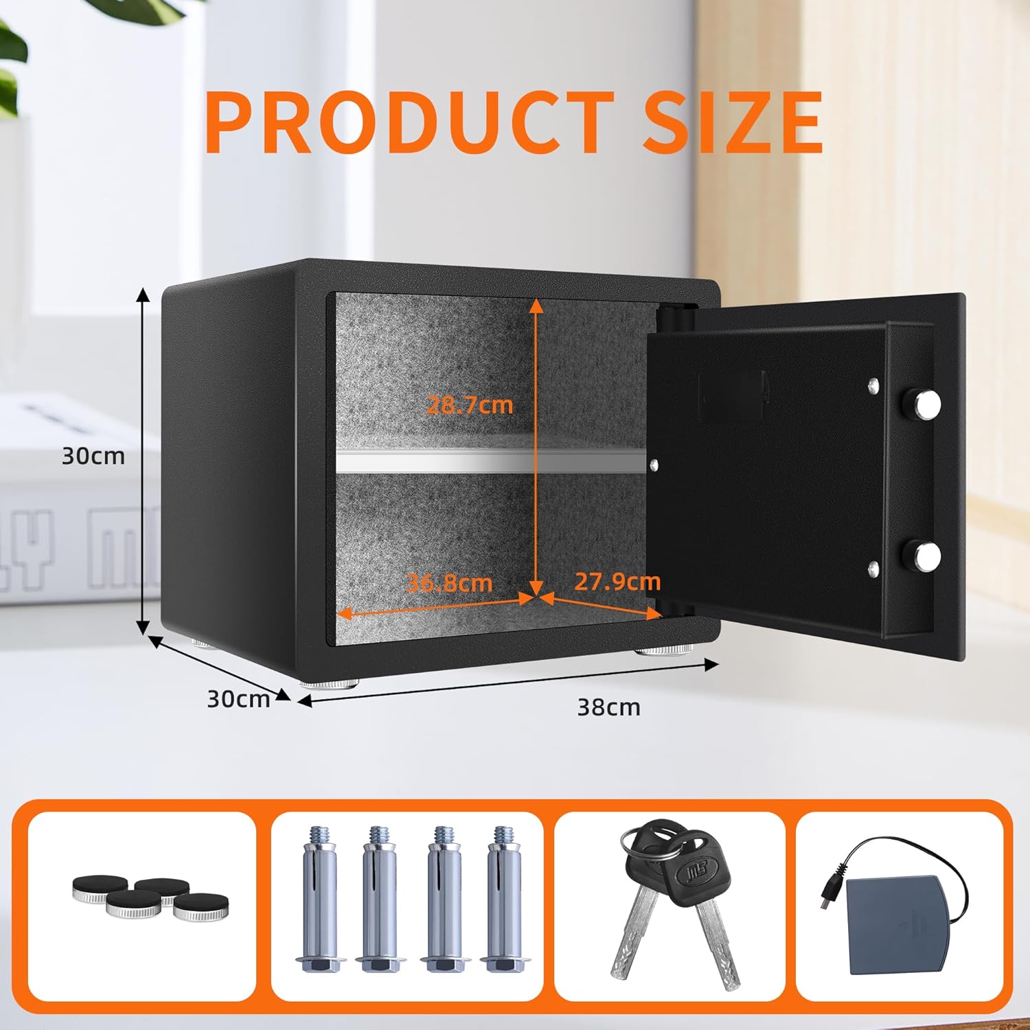 Hsgcjs Cassaforte Biometrica con Tastiera Digitale - immagine 2