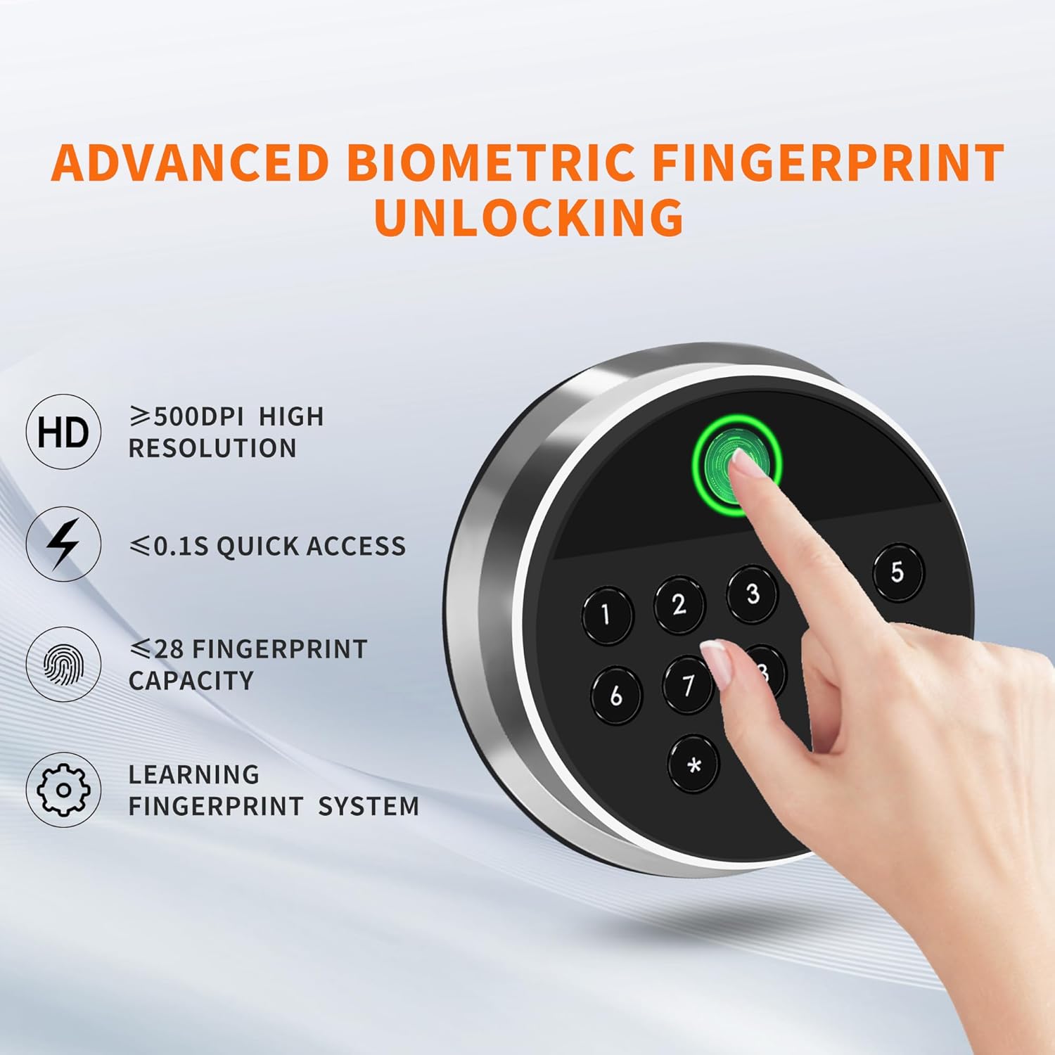 Hsgcjs Cassaforte Biometrica con Tastiera Digitale - immagine 4