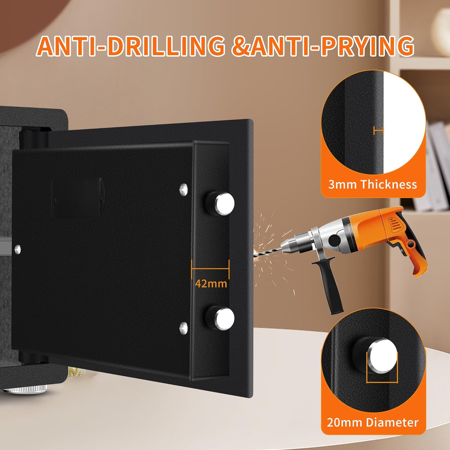 Hsgcjs Cassaforte Biometrica con Tastiera Digitale - immagine 5