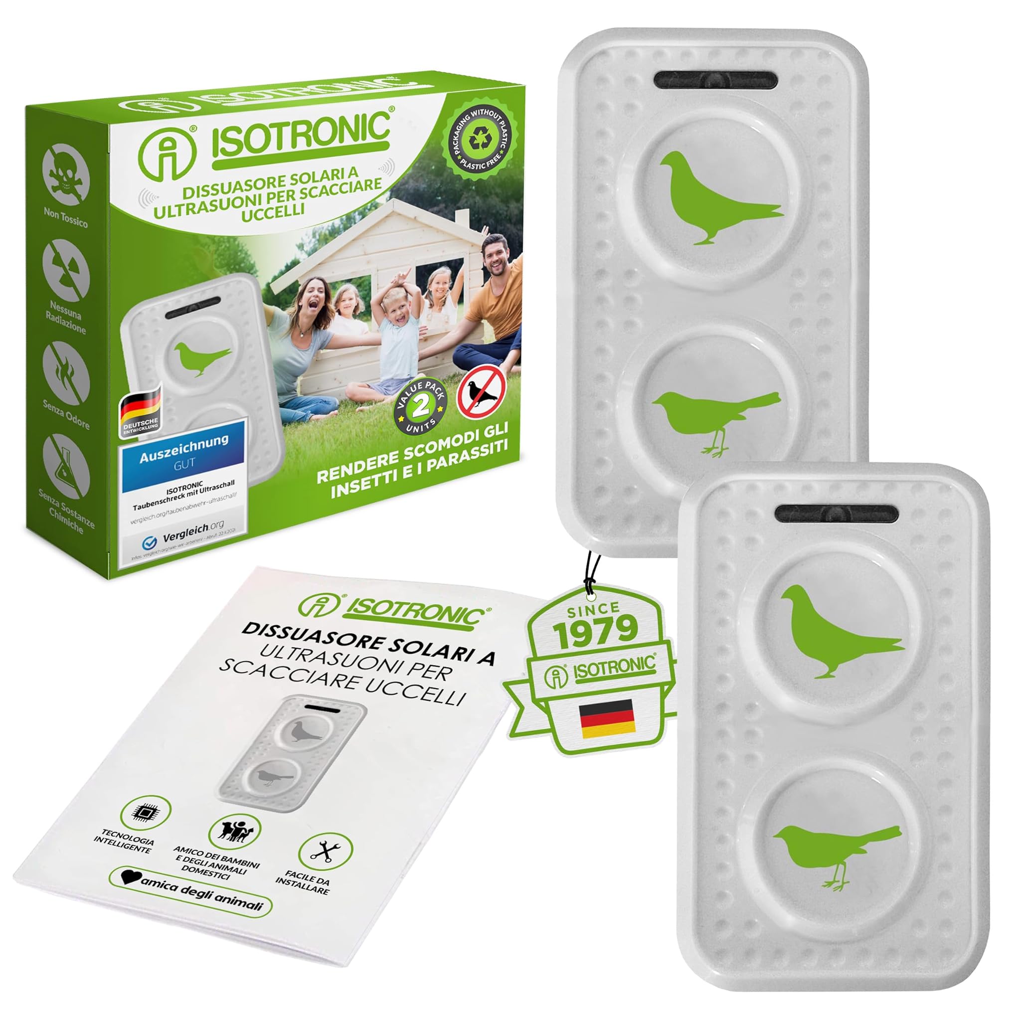Isotronic Deterrente Piccioni Ultrasuoni (2 pezzi)