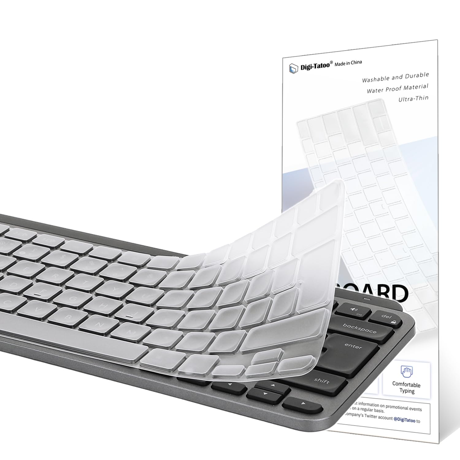 Cover tastiera compatibile con tastiera wireless Logitech MX Keys Mini (layout UE/IT, pulsante di ingresso a forma di "7", protezione tastiera TPU ultra sottile