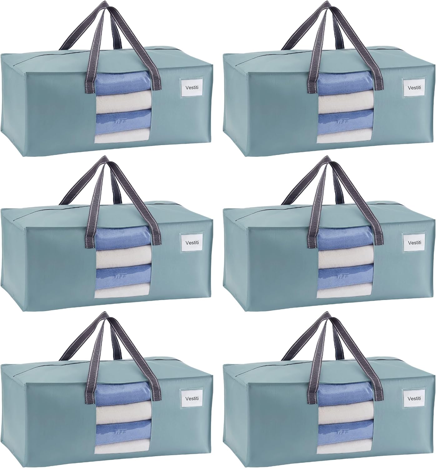 Borse da Trasloco Grandi 87L con Manici e Cerniere, 6 pezzi