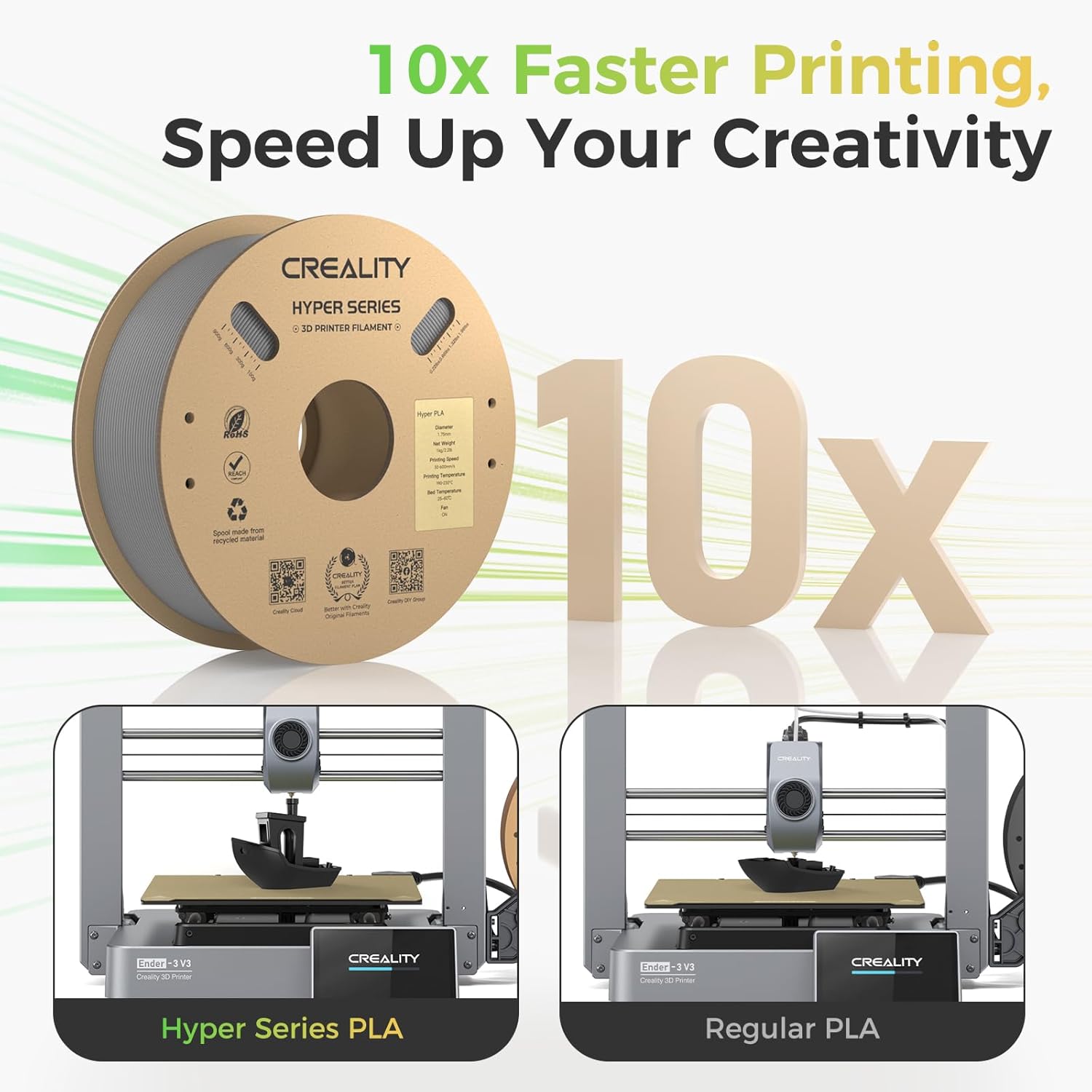 Creality Hyper PLA Filament 2KG Nero+Grigio - immagine 3