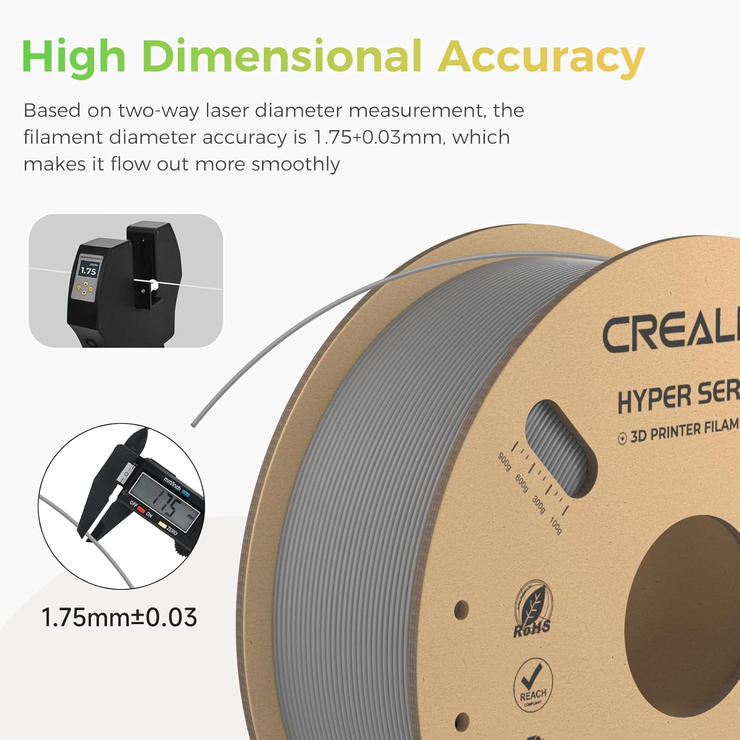 Creality Hyper PLA Filament 2KG Nero+Grigio - immagine 7