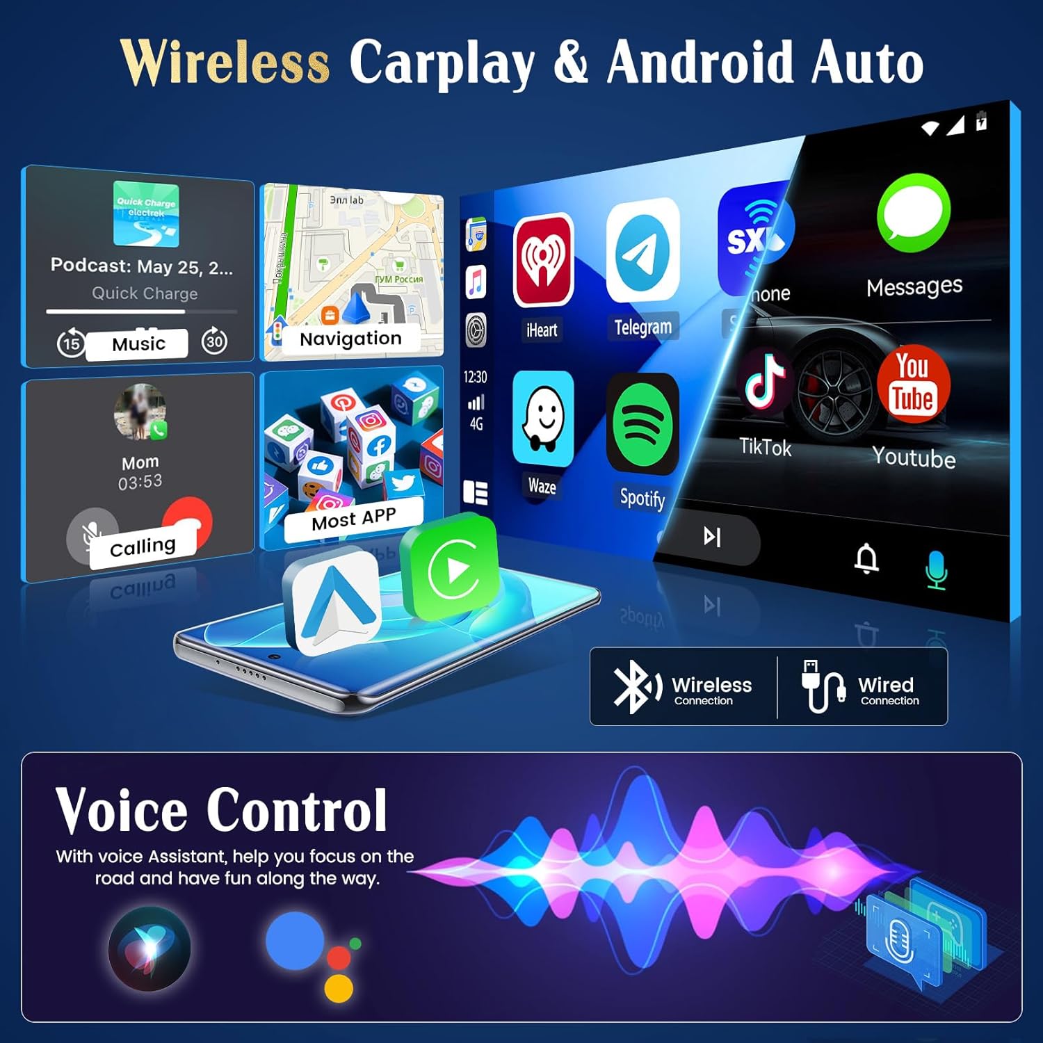 Hikity Autoradio Android 8 Pollici per VW Golf 5 6 - immagine 4