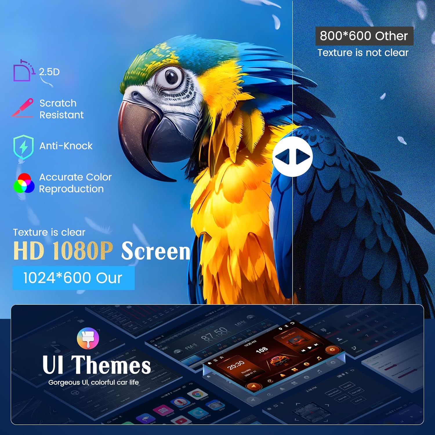 Hikity Autoradio Android 8 Pollici per VW Golf 5 6 - immagine 5