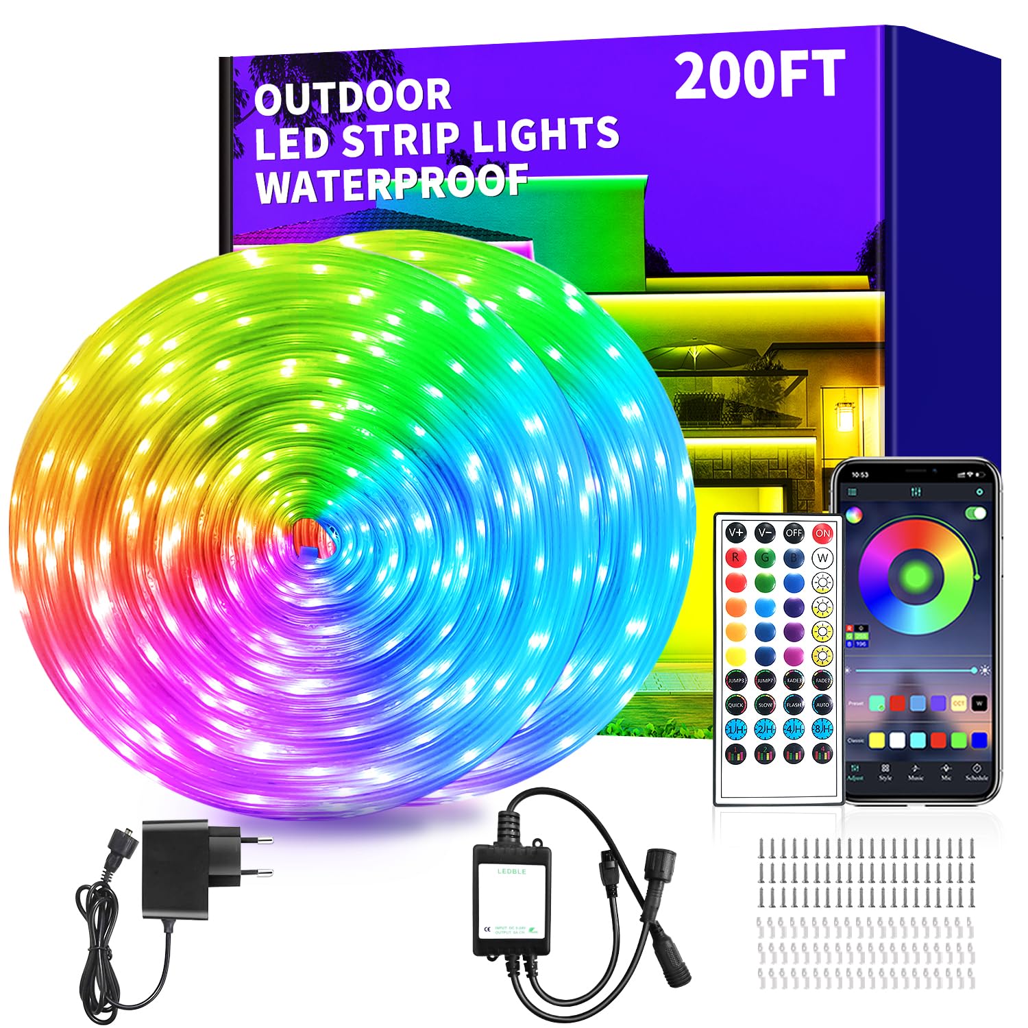 Vimeepro Striscia LED per Esterni IP68 60m RGB