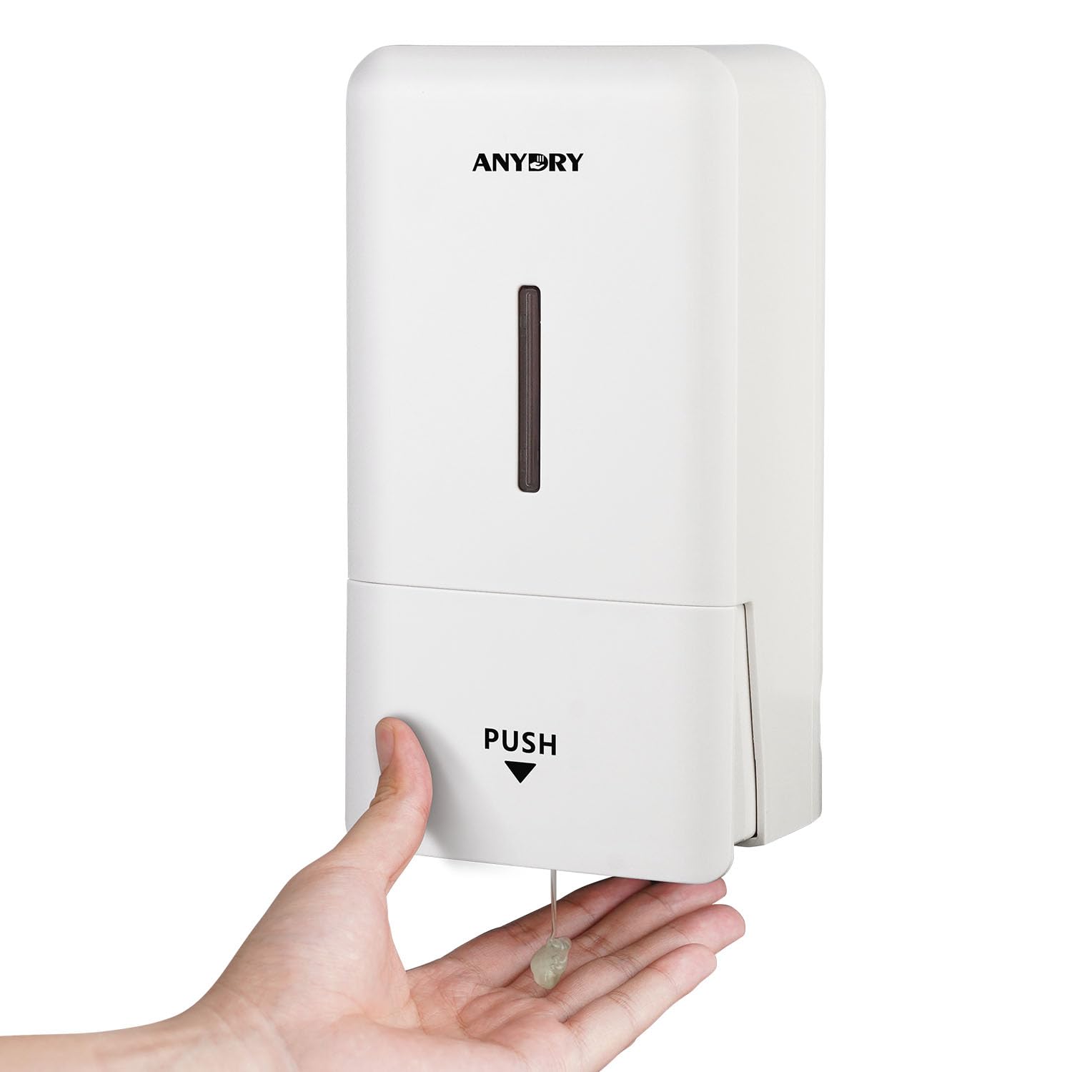 Anydry Erogatore Sapone da Parete Manuale 800 ml Bianco