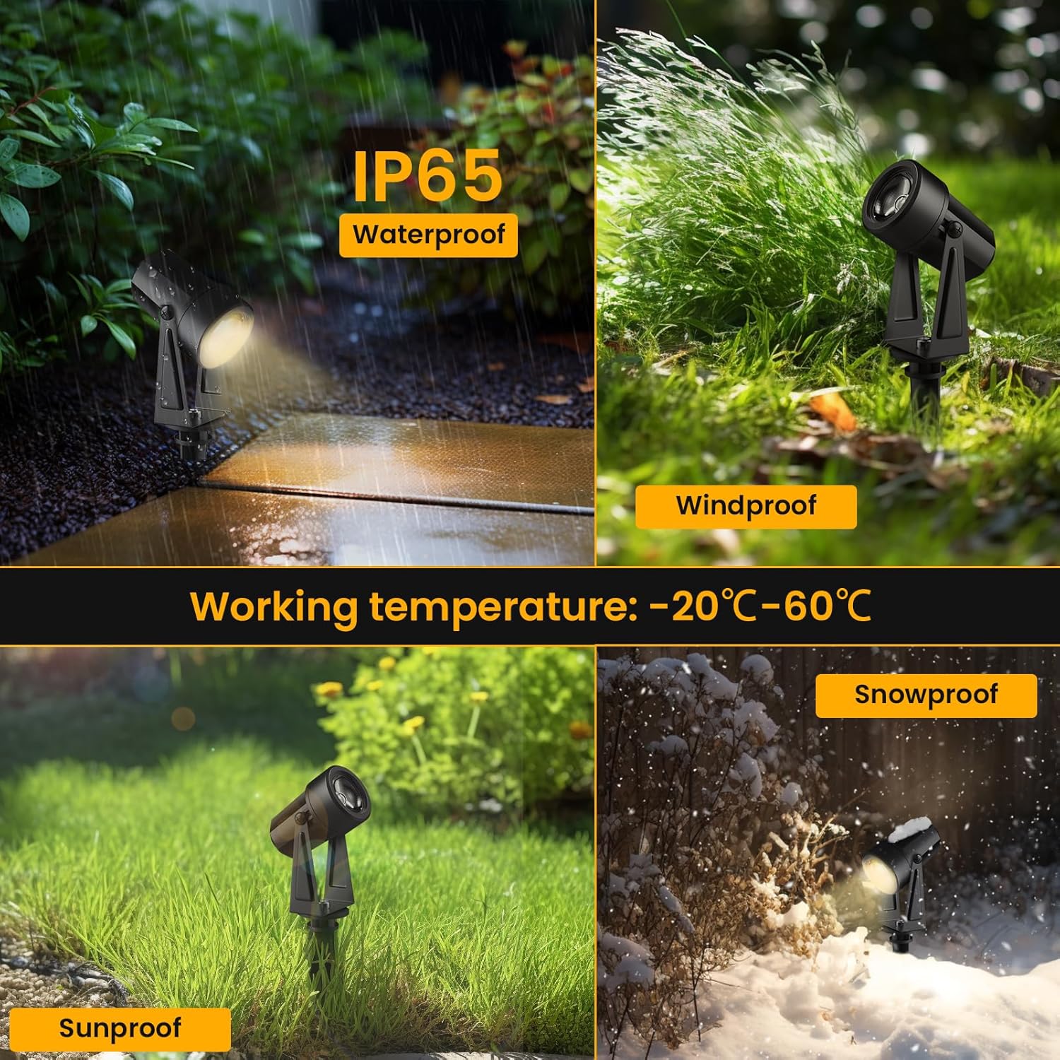 Svater Luci per Giardino 4x2W Faretti Esterno 14m - immagine 4