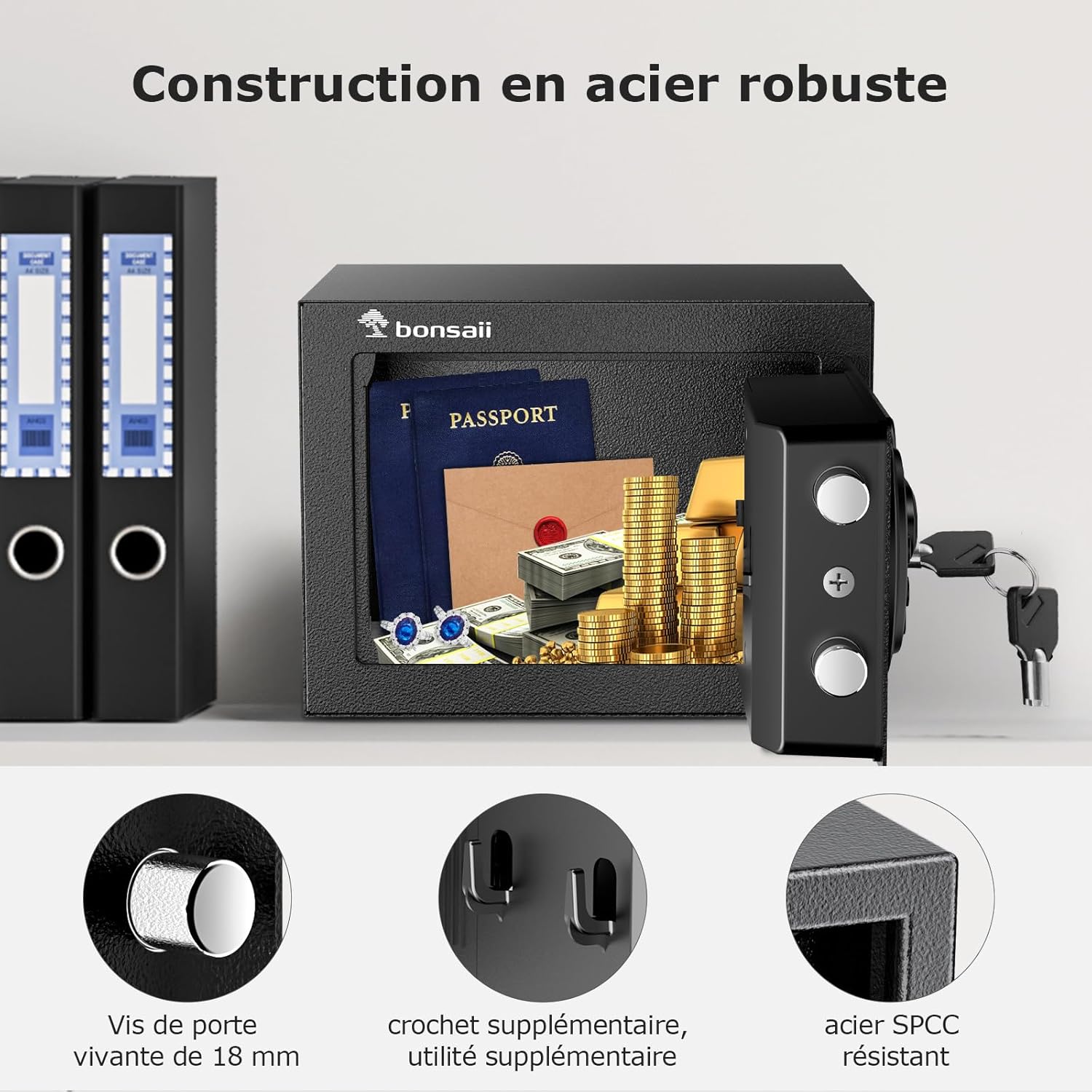 Bonsaii Cassaforte Mini 6.6L con Display LED - immagine 3