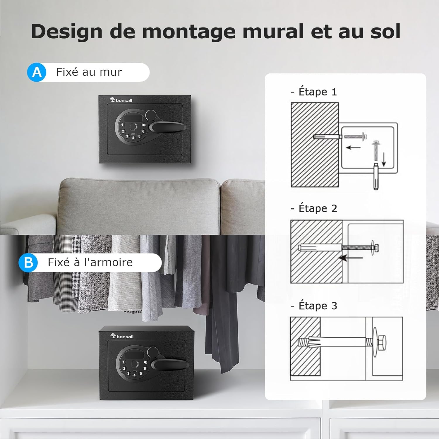 Bonsaii Cassaforte Mini 6.6L con Display LED - immagine 4