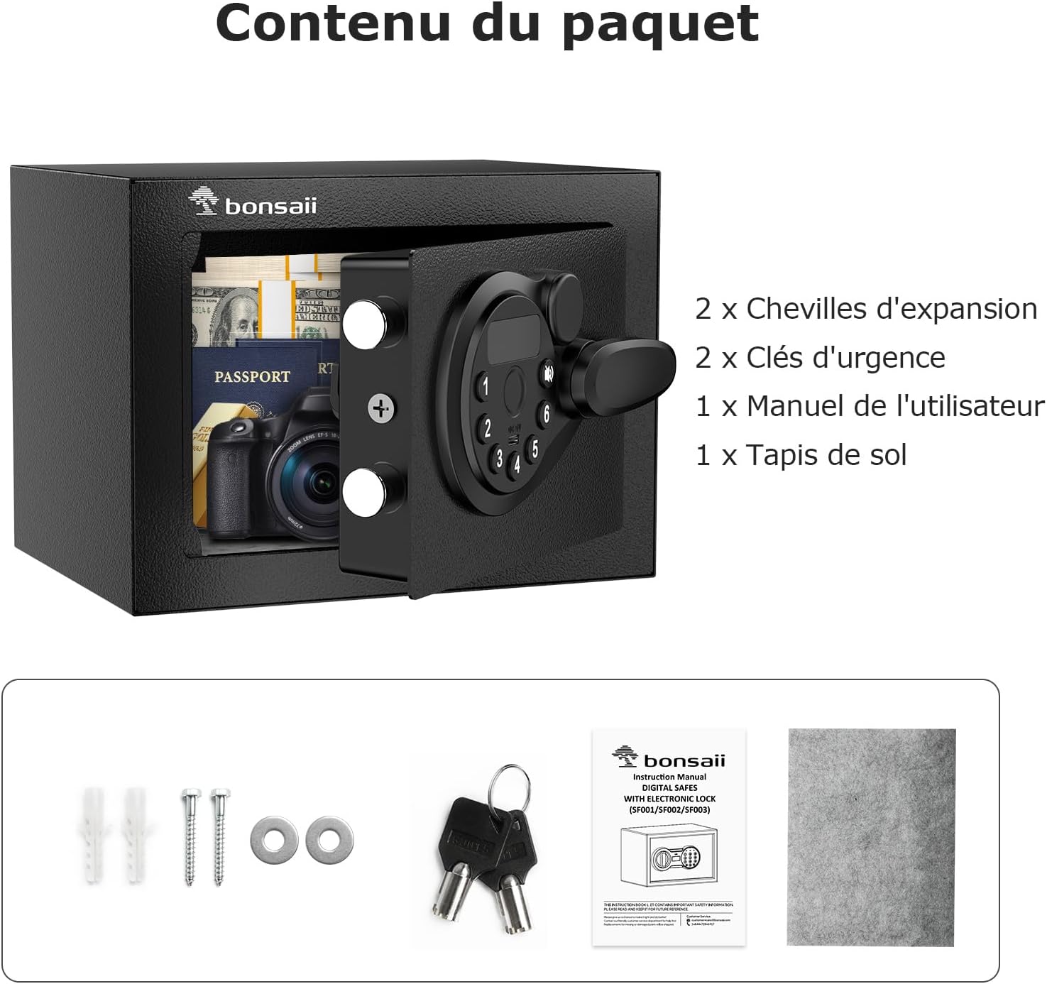 Bonsaii Cassaforte Mini 6.6L con Display LED - immagine 5