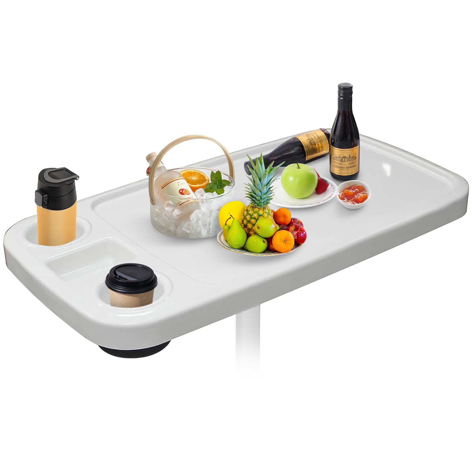 HWHongRV Tavolo da barca rimovibile, 86 x 45,7 cm, rettangolare, per camper, con portabicchieri incorporati, supporto per telefono in ABS impermeabile e anti-invecchiamento