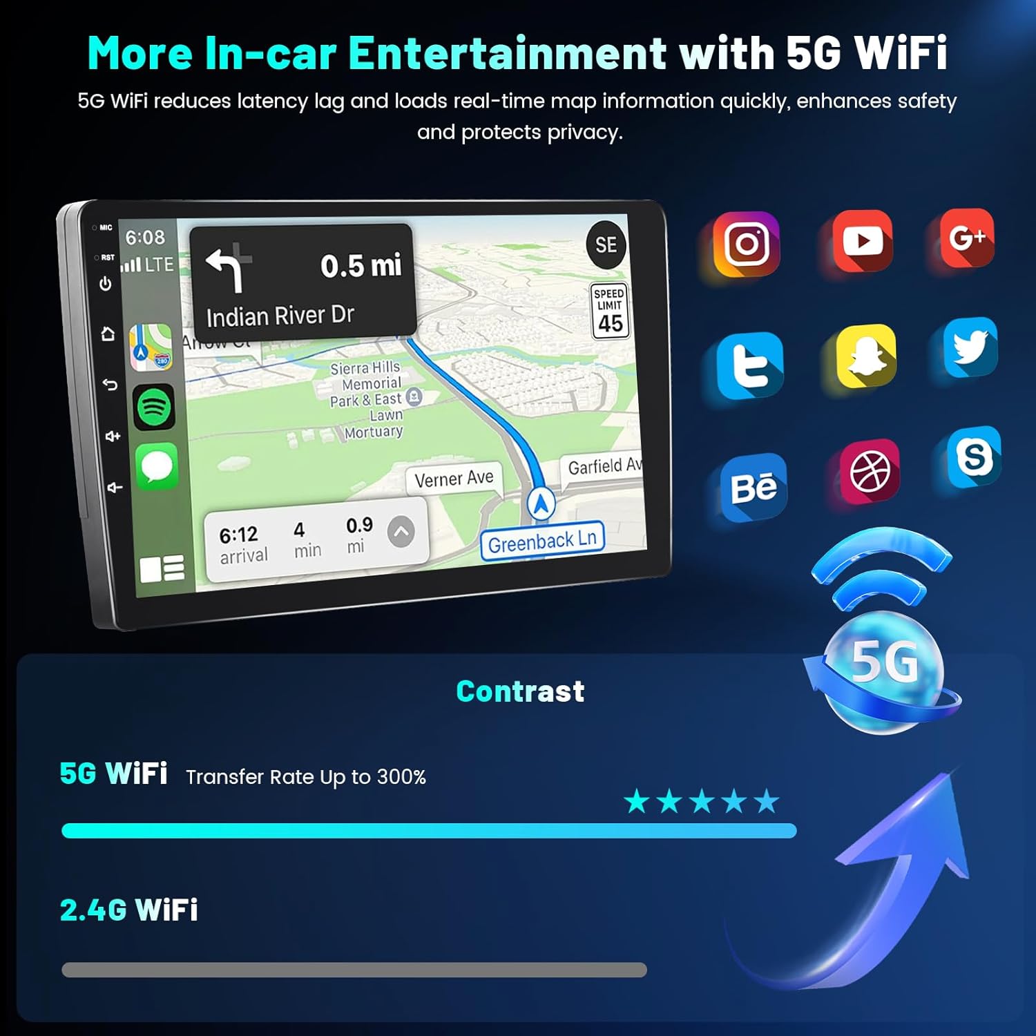 Hikity Android 15 Autoradio 9'' per Toyota Yaris (2005-2011) - immagine 4