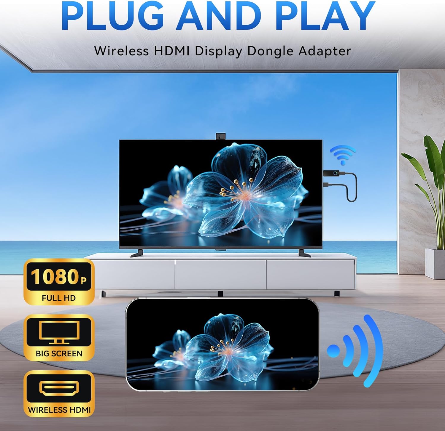 Adattatore HDMI Wireless - Dongle Miracast/Airplay - immagine 3