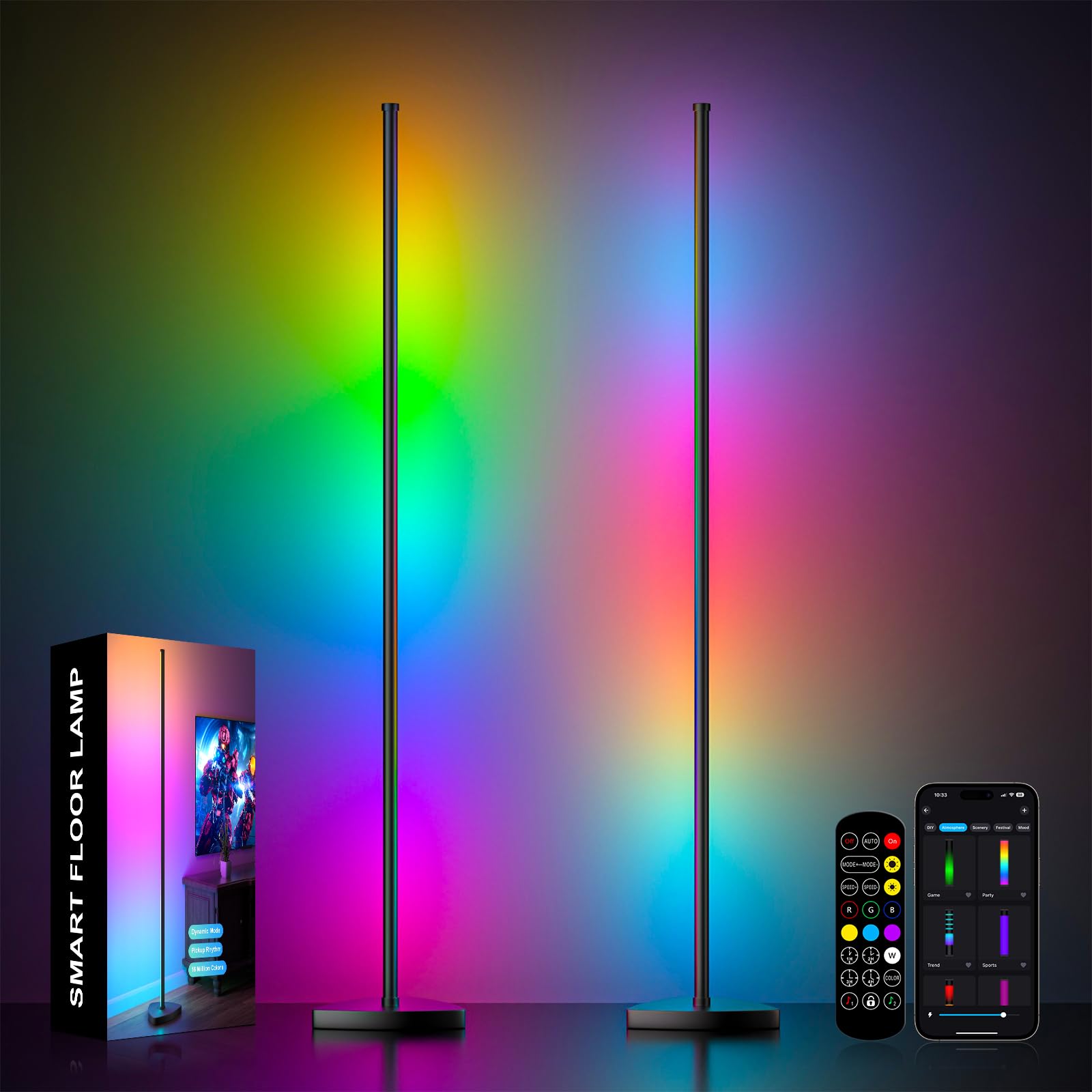 Lampada da Terra LED 180cm con Telecomando e App