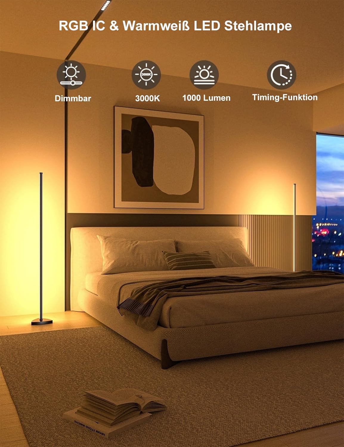 Lampada da Terra LED 180cm con Telecomando e App - immagine 5