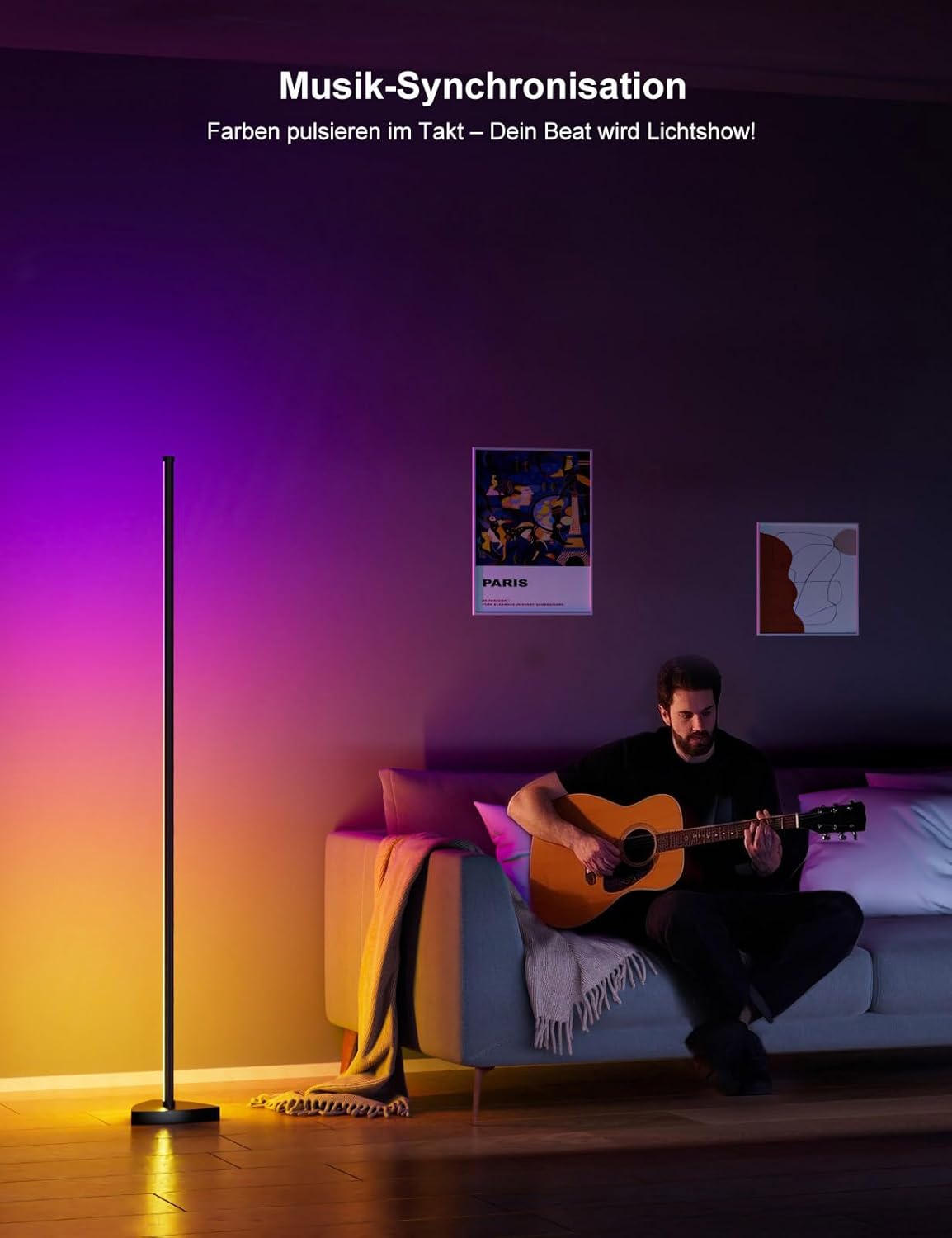 Lampada da Terra LED 180cm con Telecomando e App - immagine 6