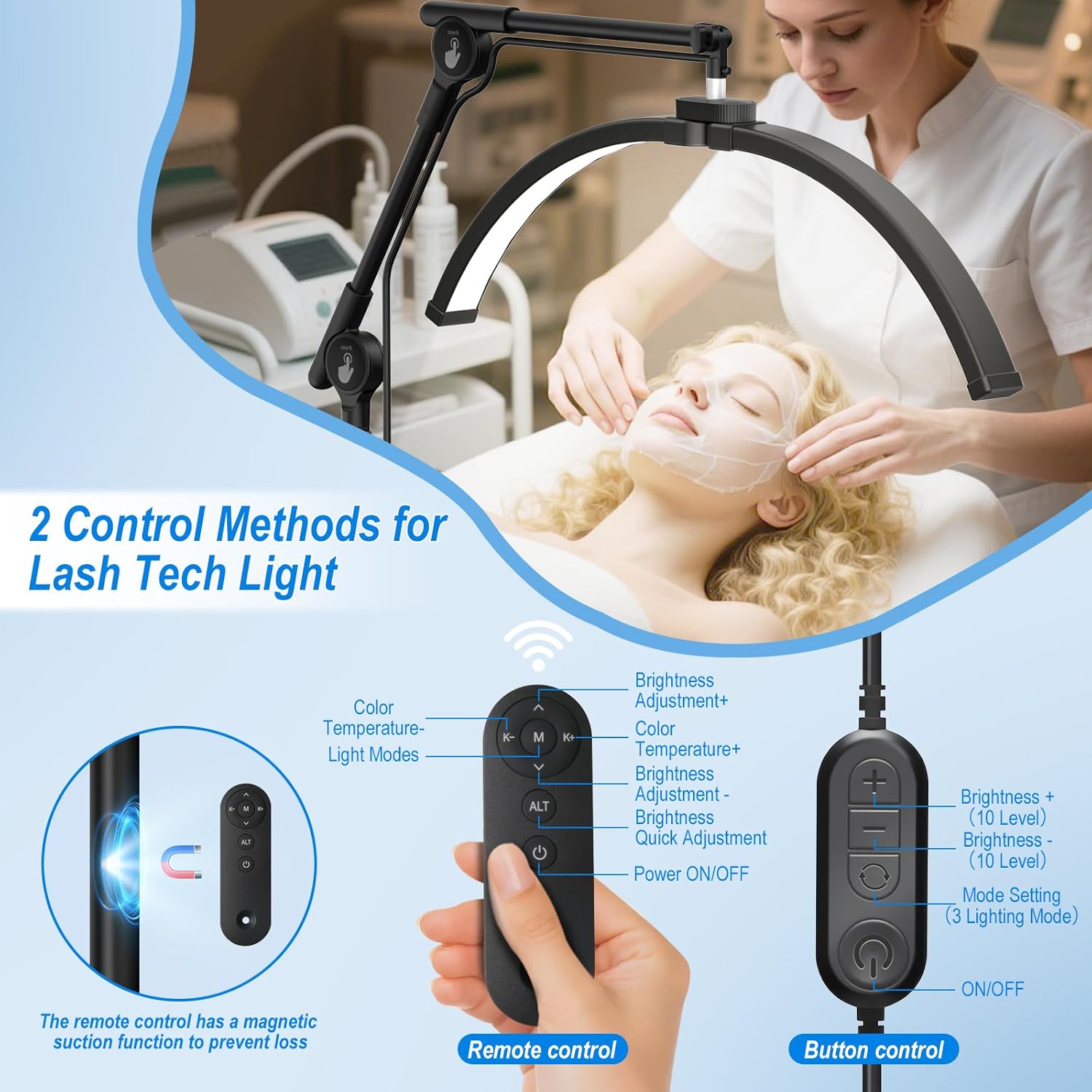 CGBE Lampada Extension Ciglia da Terra con Porta Cellulare - immagine 6