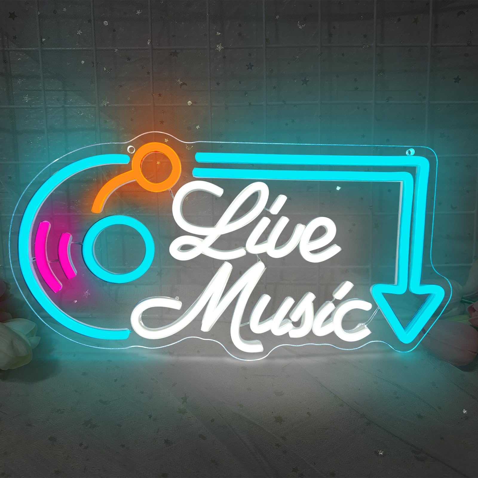 Segno Neon Musica Dal Vivo - Decorazione Parete LED