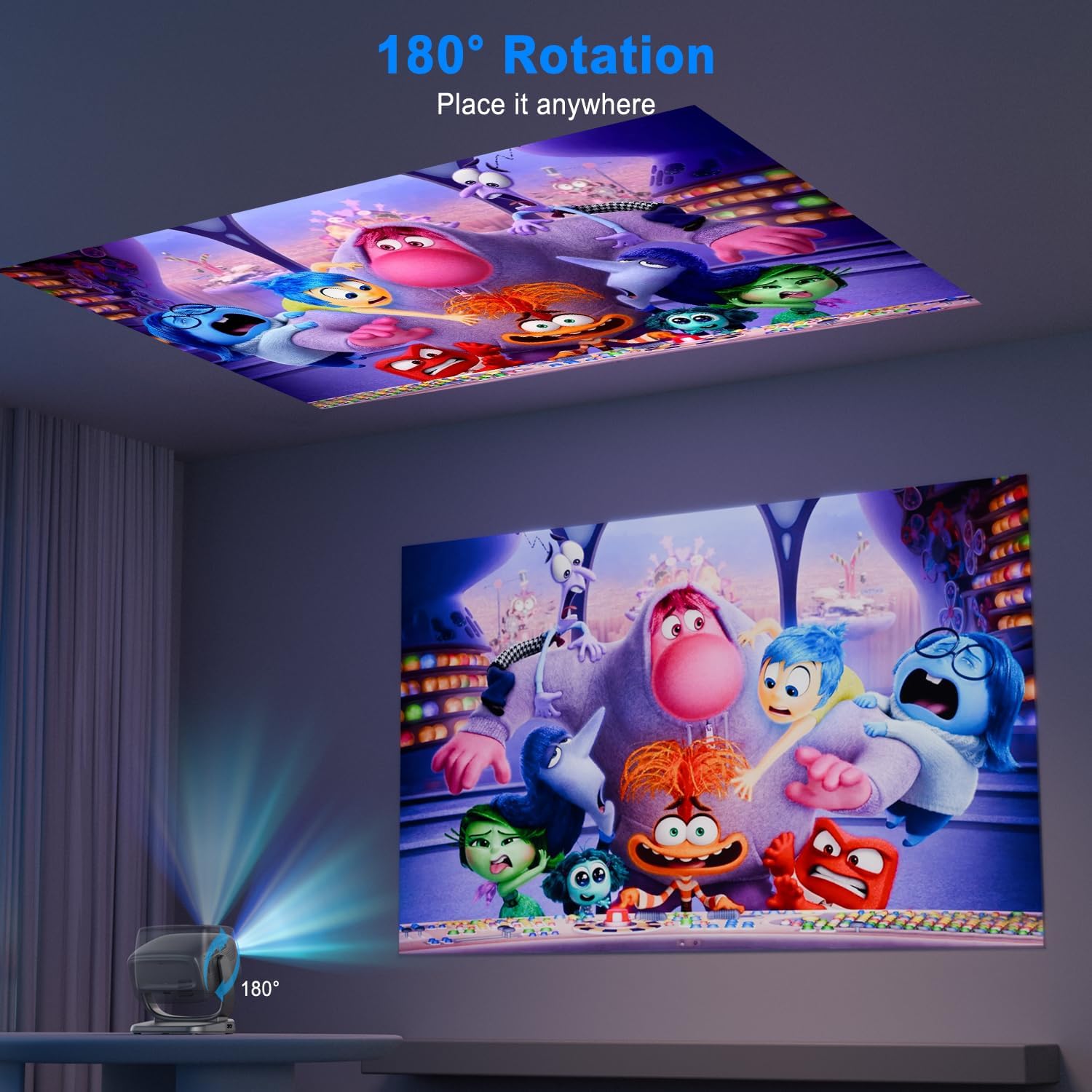 Proiettore Portatile 4K con Supporto Girevole 180° - immagine 7