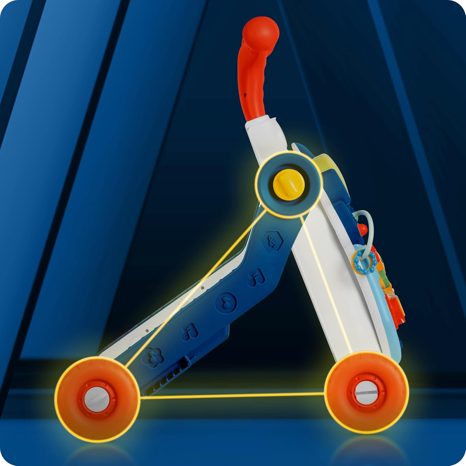 Tavolino educativo, lavagna, deambulatore interattivo, 5 in 1, blu, Ricokids - immagine 5