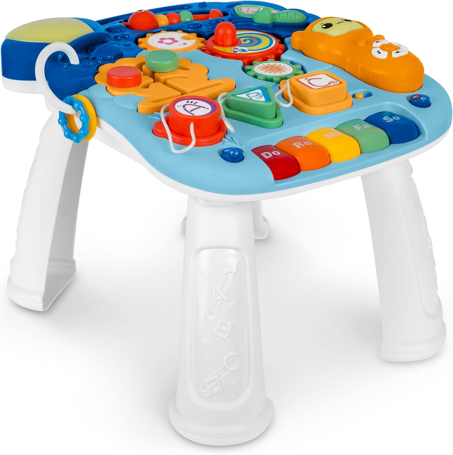 Tavolino educativo, lavagna, deambulatore interattivo, 5 in 1, blu, Ricokids - immagine 6