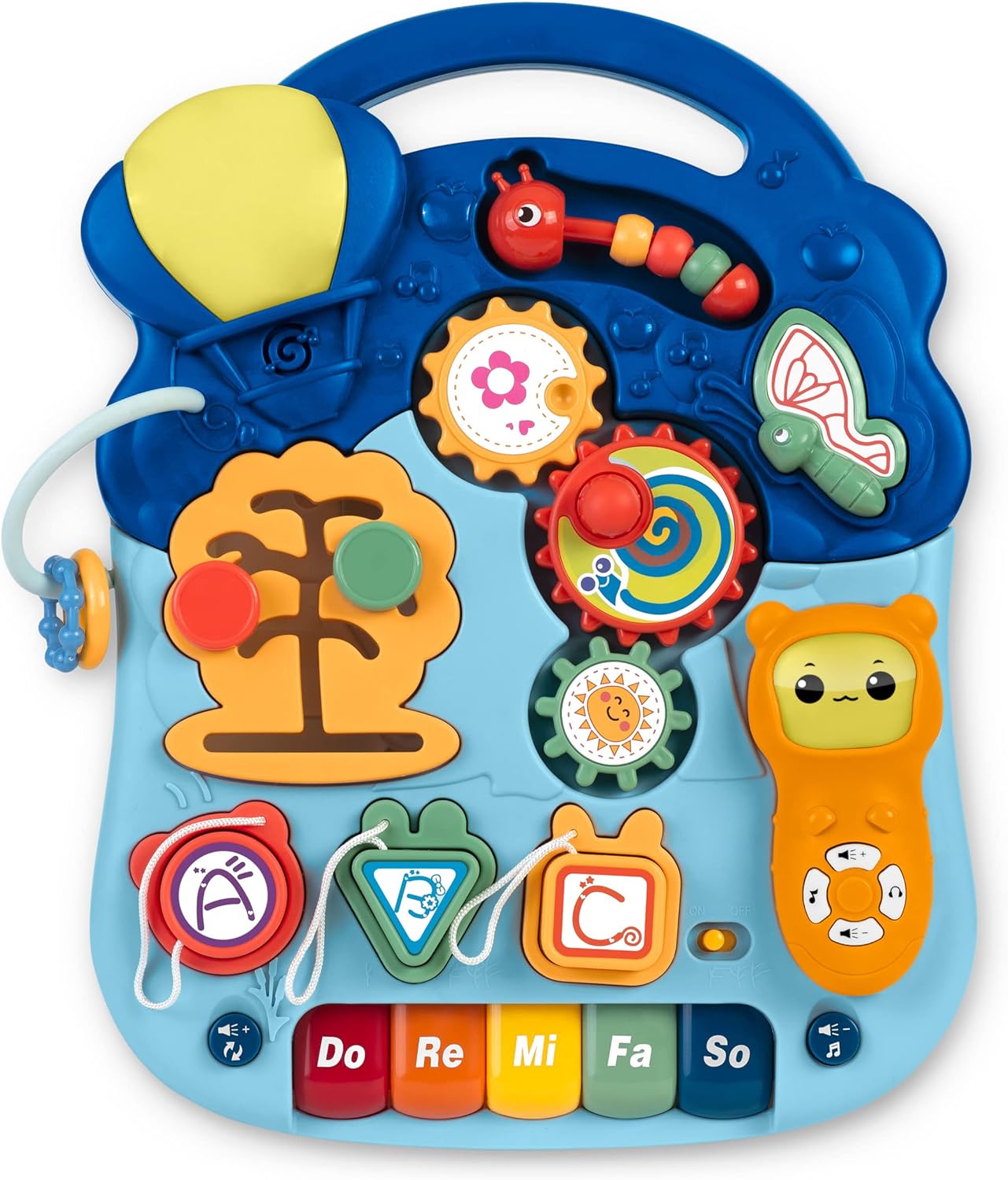 Tavolino educativo, lavagna, deambulatore interattivo, 5 in 1, blu, Ricokids - immagine 8