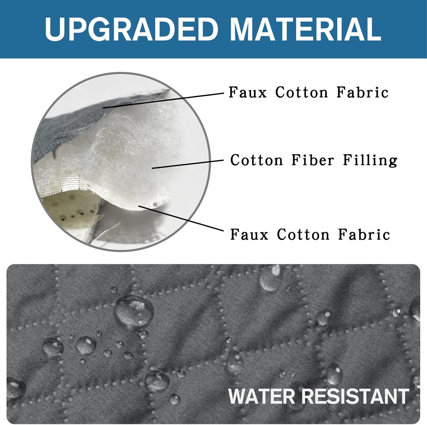 CHELZEN Copridivano Impermeabile 3 Posti - Grigio Scuro - immagine 5