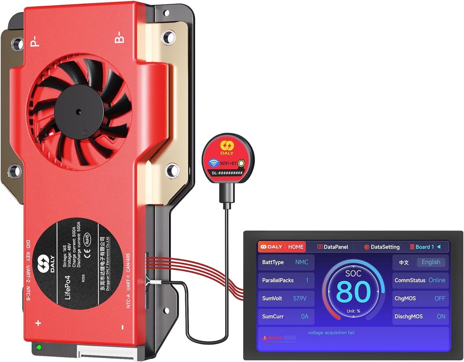 Daly BMS 48V 16S 500A Smart con Display - immagine 1