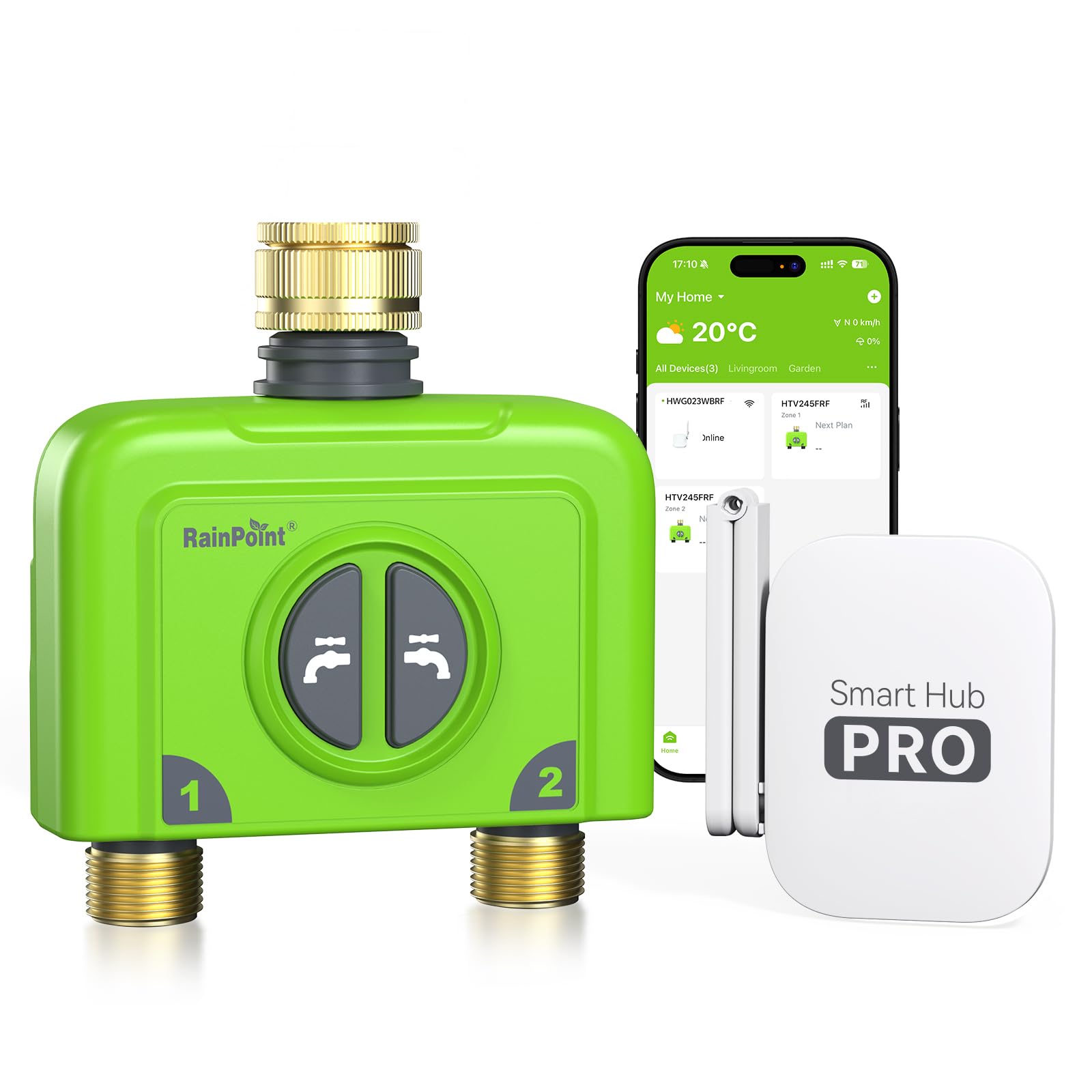 2-Zona Timer(Brass Outlet) con WiFi Hub