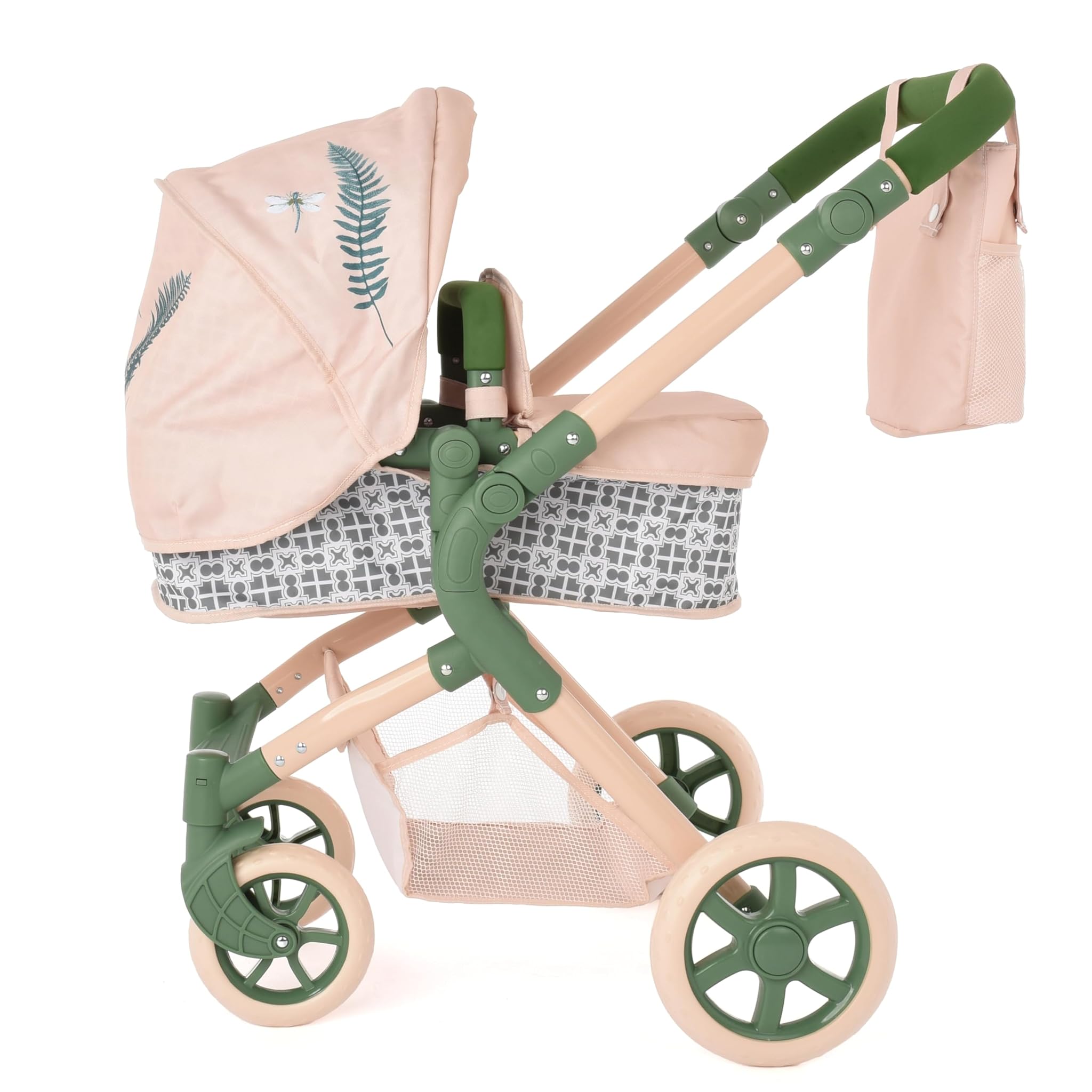 Roma RHS Fern - Carrozzina Giocattolo 2 in 1, Panna e Verde