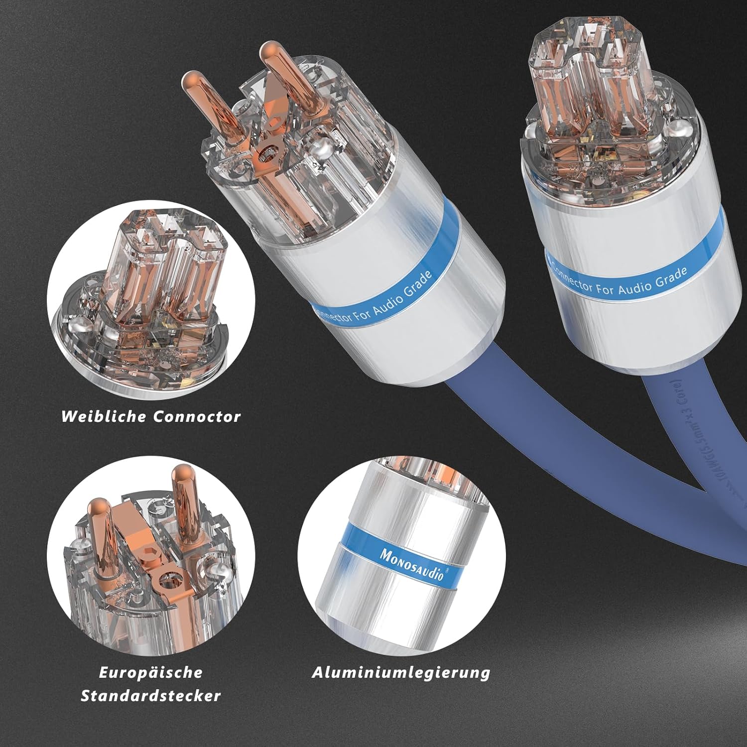 Monosaudio P902 - Cavo Alimentazione HiFi 2m Schermato - immagine 5