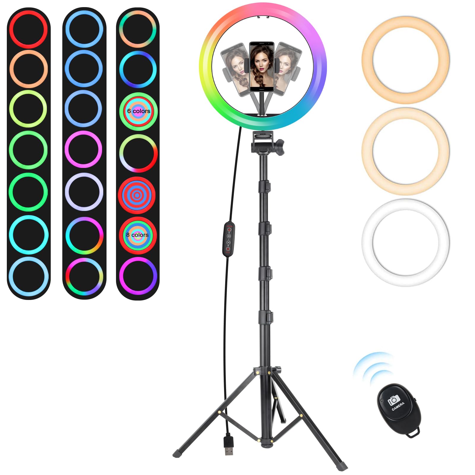 Miccye Ring Light 10" LED con Treppiede 180cm