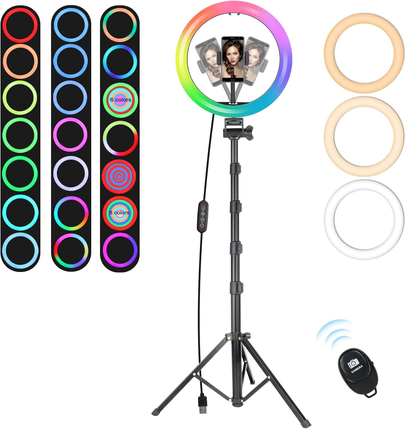 Miccye Ring Light 10" LED con Treppiede 180cm - immagine 1
