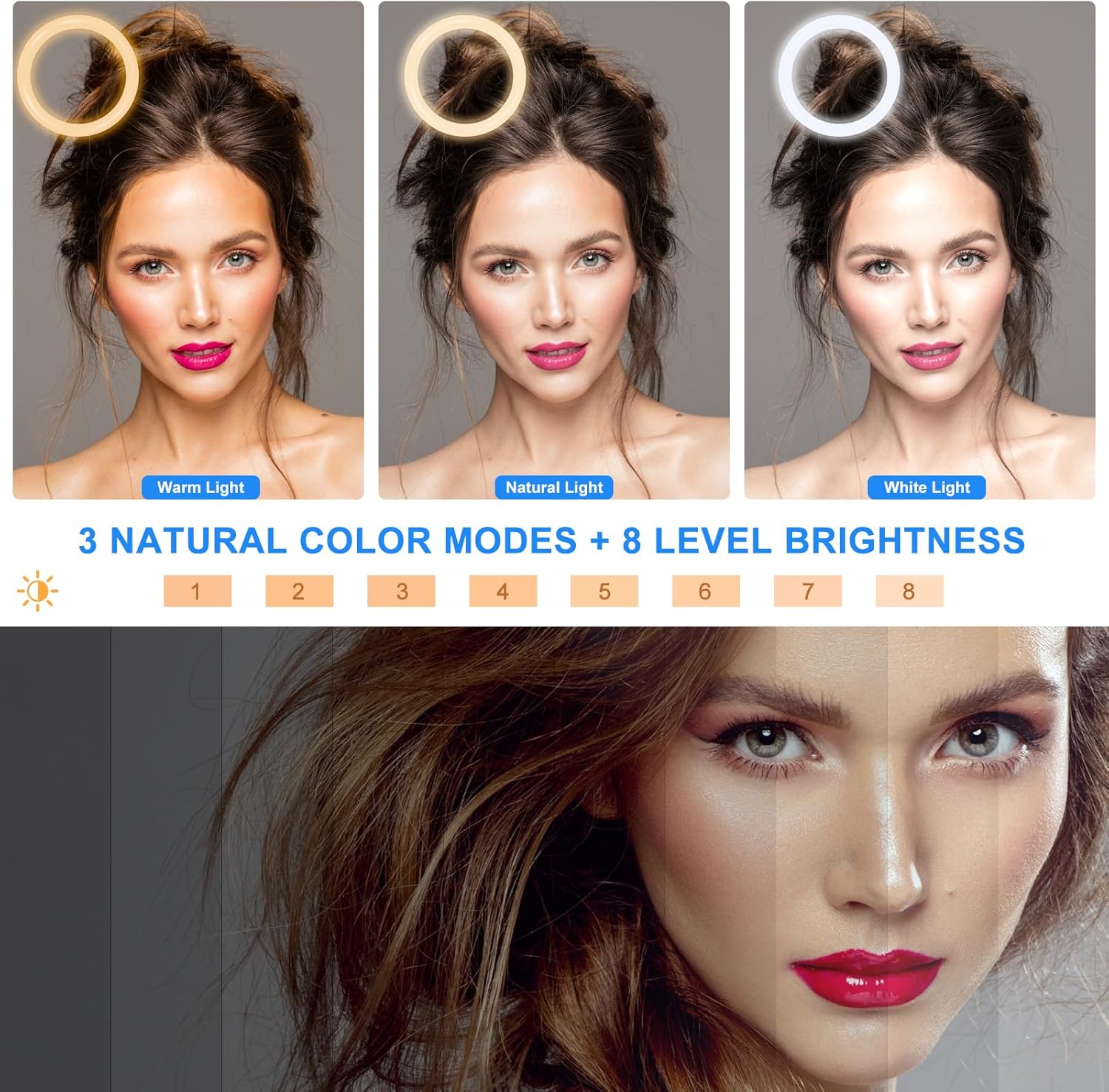 Miccye Ring Light 10" LED con Treppiede 180cm - immagine 2