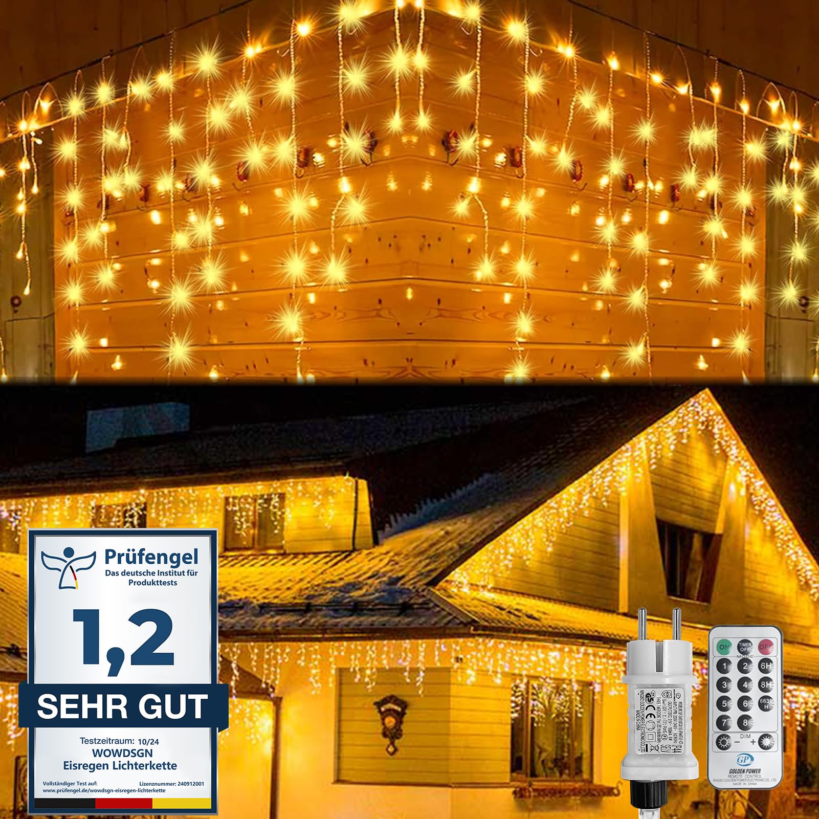 Wowdsgn Luci Natale Esterno Cascata 15M 660LED