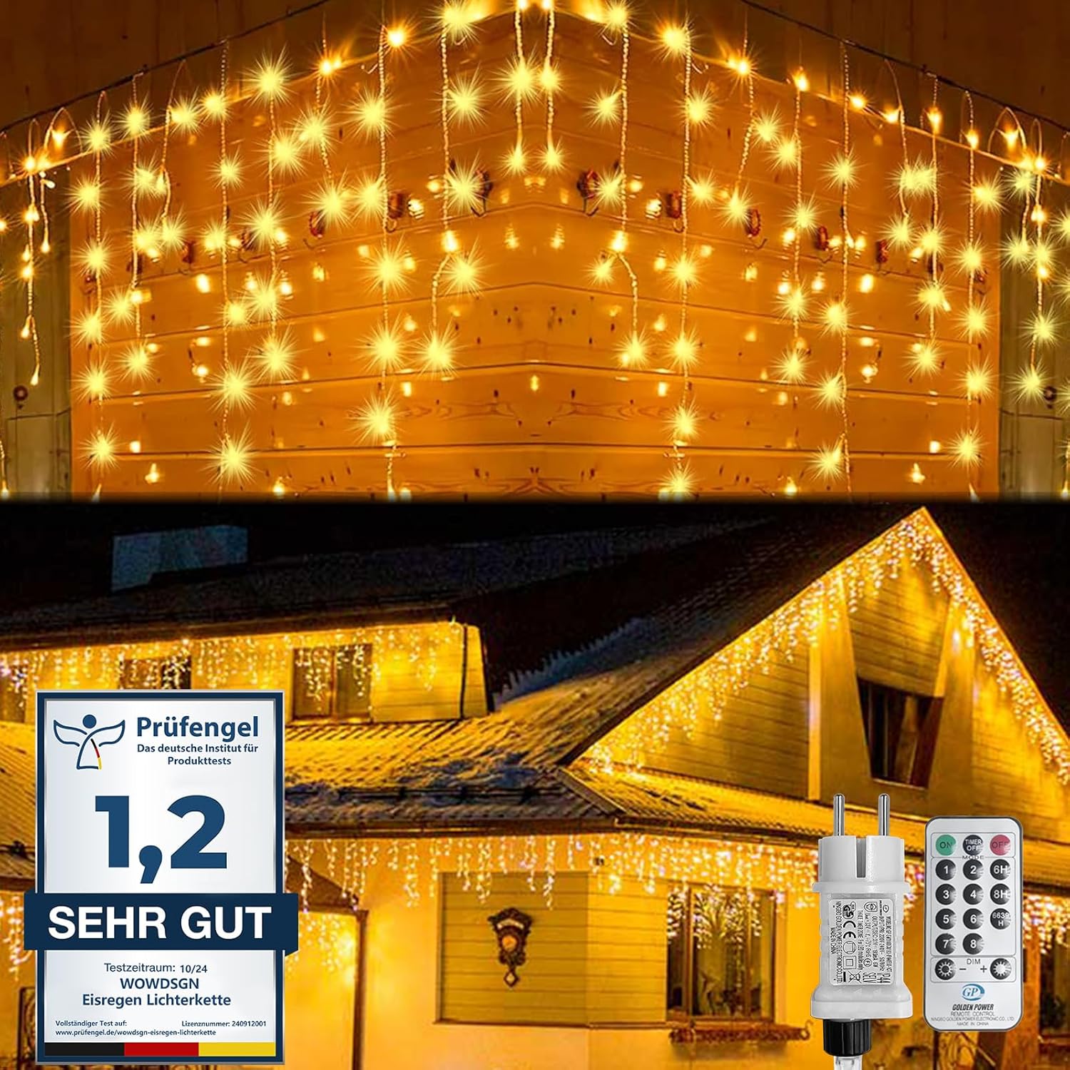 Wowdsgn Luci Natale Esterno Cascata 15M 660LED - immagine 1