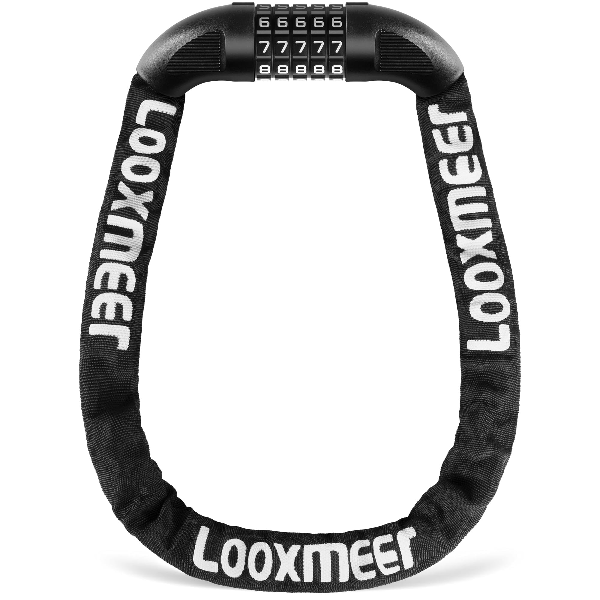 Lucchetto Bici Catena Bicicletta Antifurto a Combinazione a 5 Cifre, Cilindro di Bloccaggio in Lega di Zinco Rinforzato Resistente al Taglio per Biciclette, Motocicli, Scooter, Multi Colori