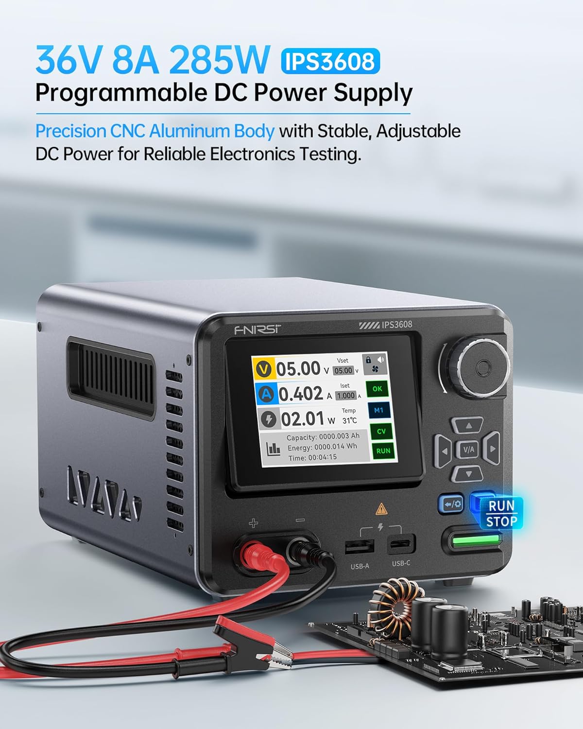 Fnirsi IPS3608 Alimentatore CC Variabile 36V 8A - immagine 2