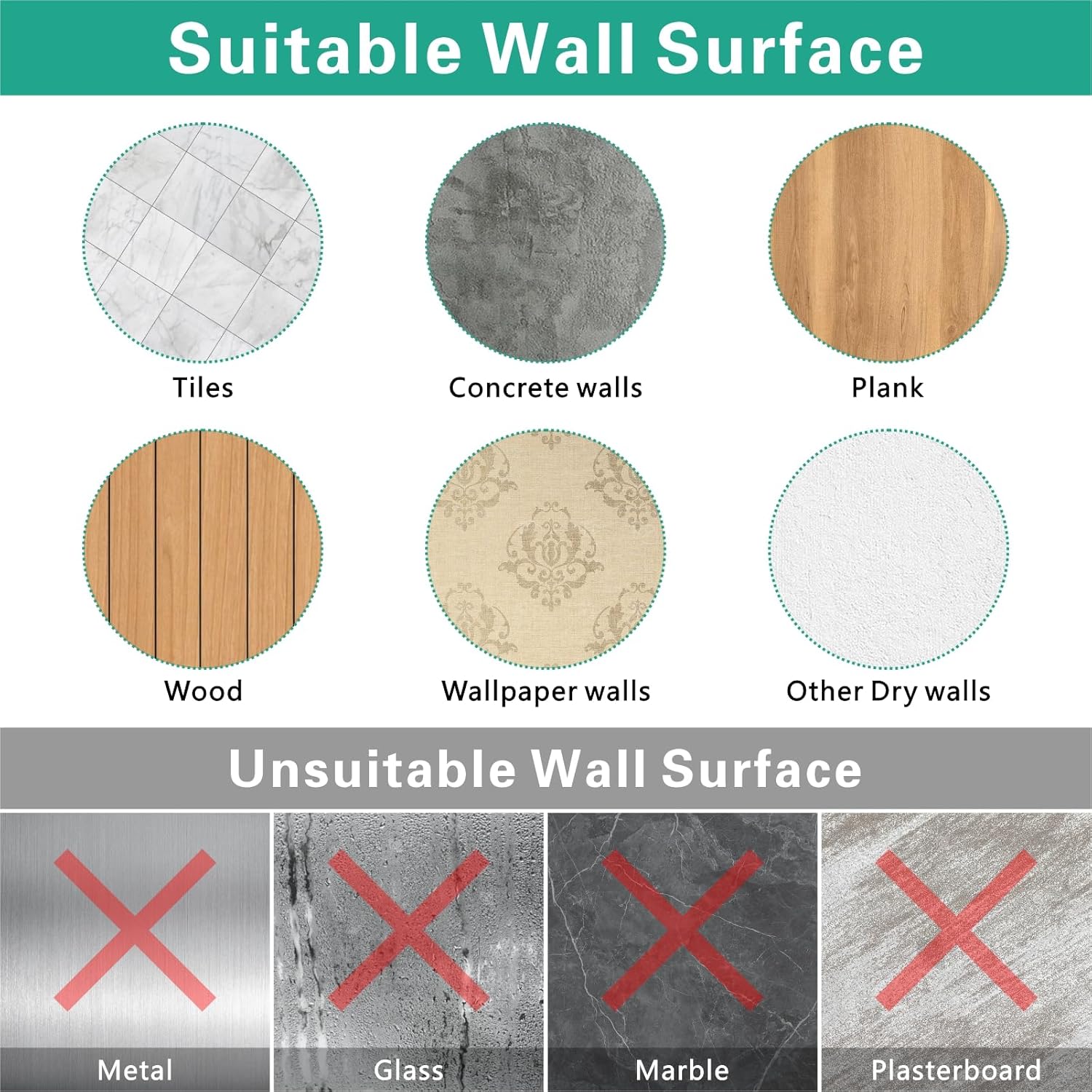 Kssvzz 6 Pezzi Appendiabiti da Parete Moderno, Bianco - immagine 5