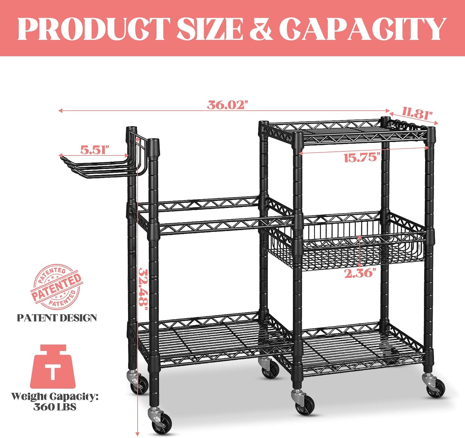Rastrelliera Manubri 3 Livelli con Ruote e Ganci - immagine 2