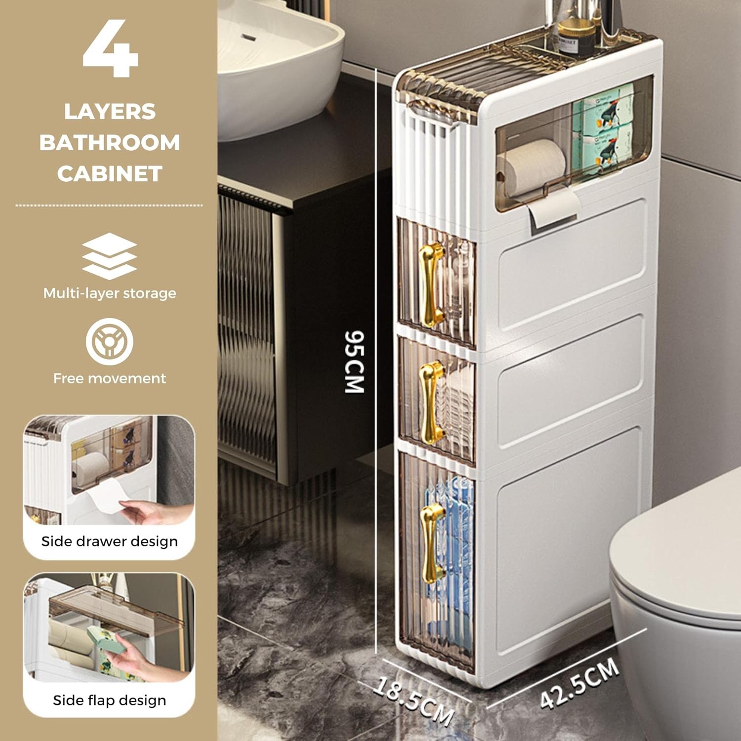 Magic Select Organizer Bagno Stretto con Ruote - immagine 2