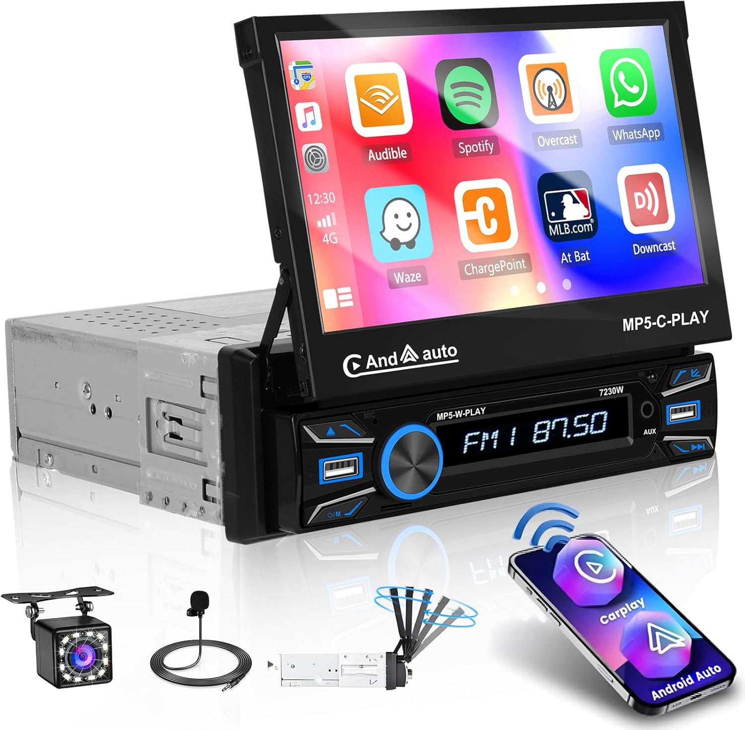 Hikity Autoradio 1 DIN Wireless CarPlay & Android Auto - immagine 1