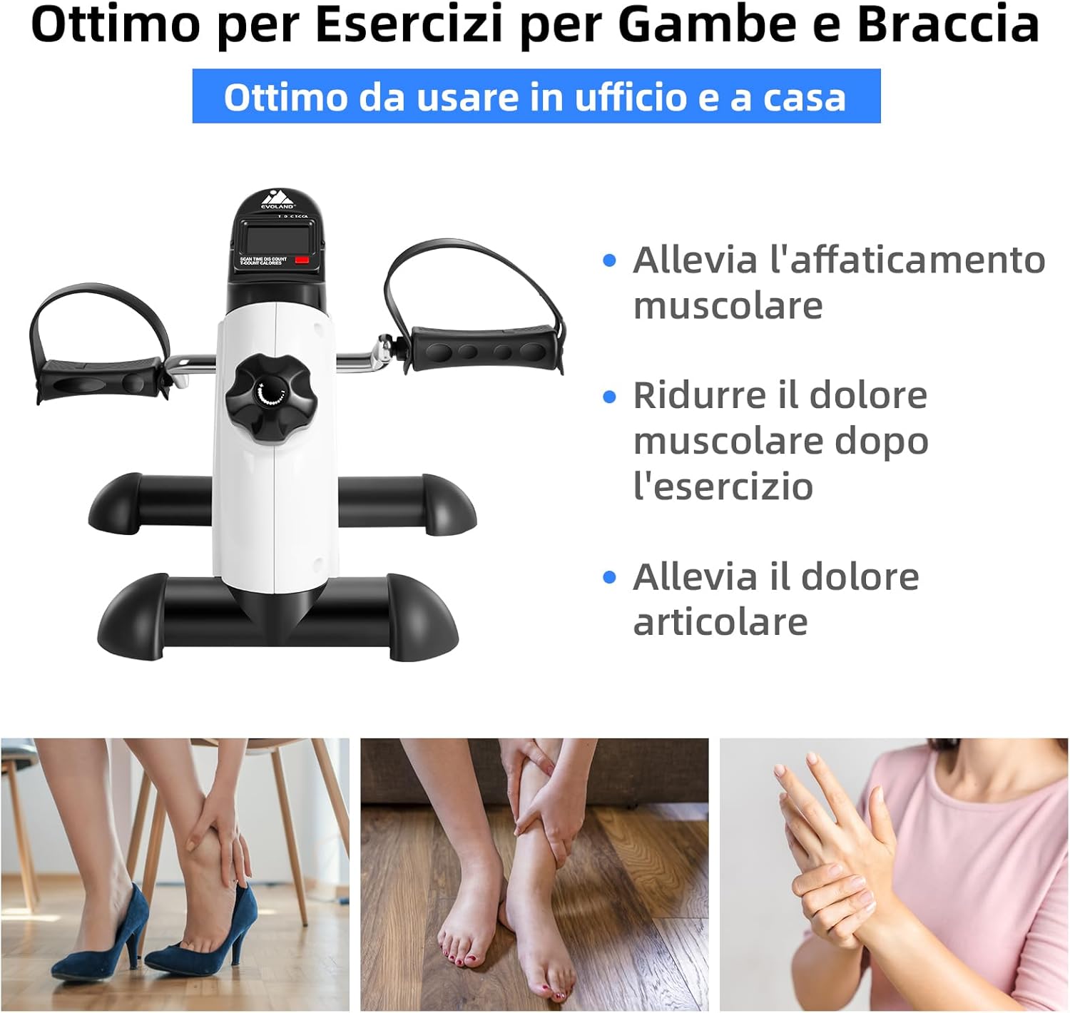 Evoland Mini Cyclette da Casa per Braccia e Gambe - immagine 2