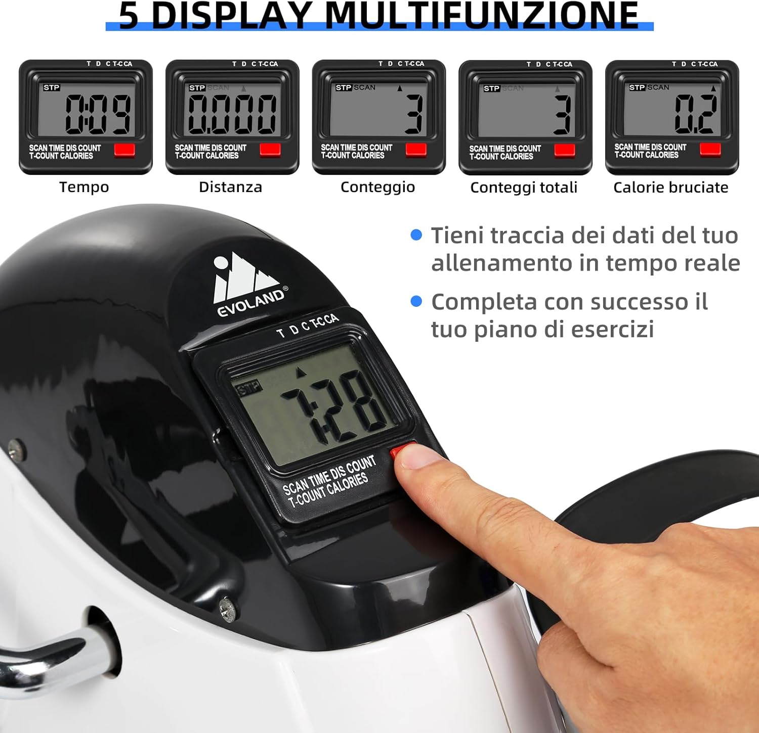 Evoland Mini Cyclette da Casa per Braccia e Gambe - immagine 3